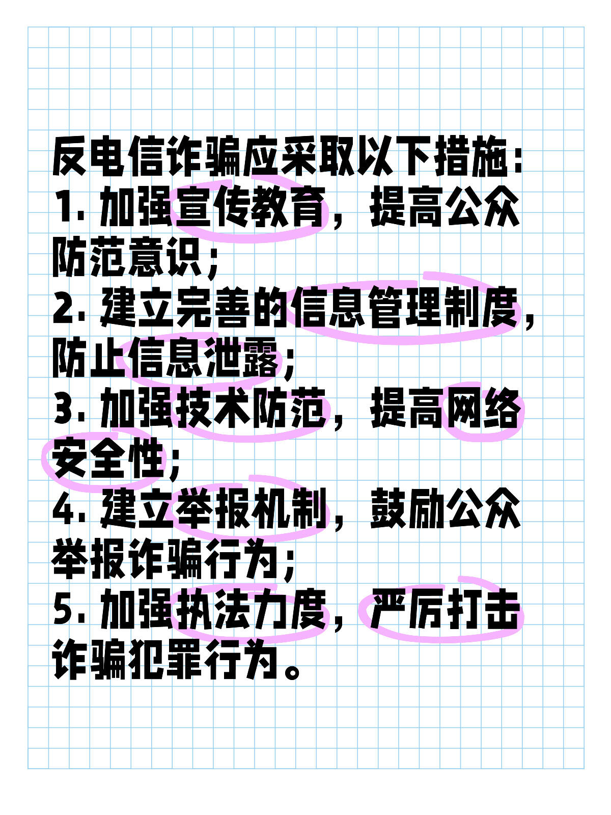 反电信诈骗应采取以下措施: 反电信诈骗应采取以下措施: 1.