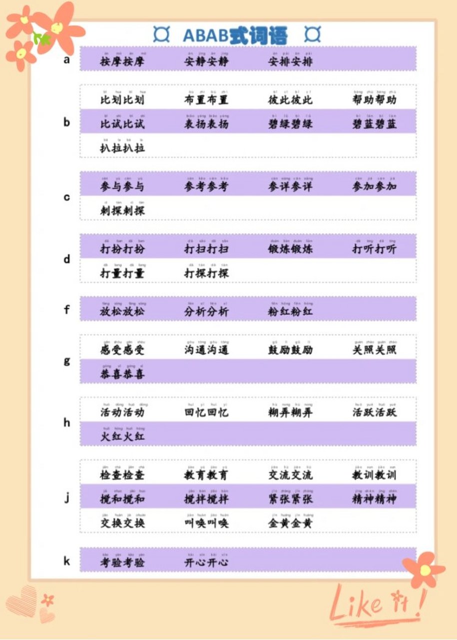 ABAB拟声词图片