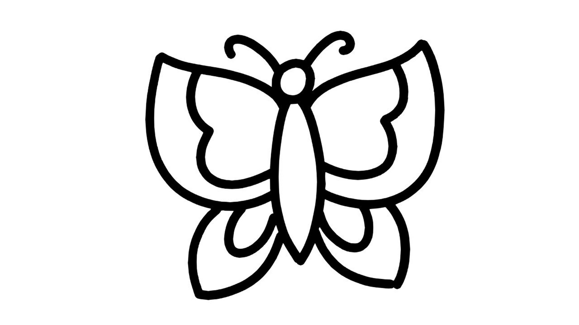 【简笔画素材分享16】6款卡通小蝴蝶 分享6款卡通小蝴蝶高清线稿素材