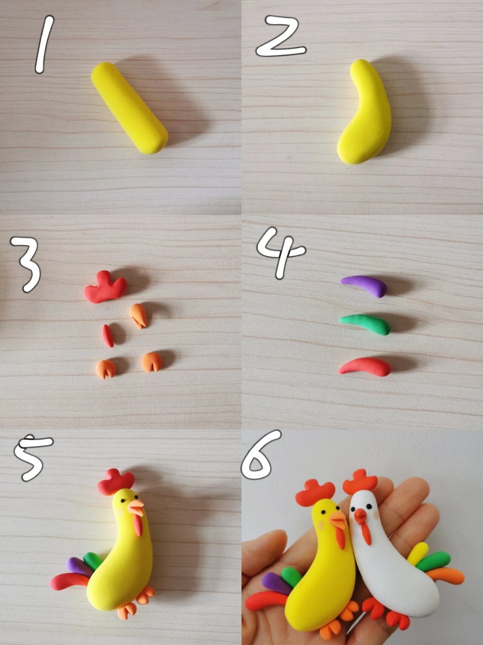 粘土手工|小公鸡 可爱的歪脖子小公鸡来啦95