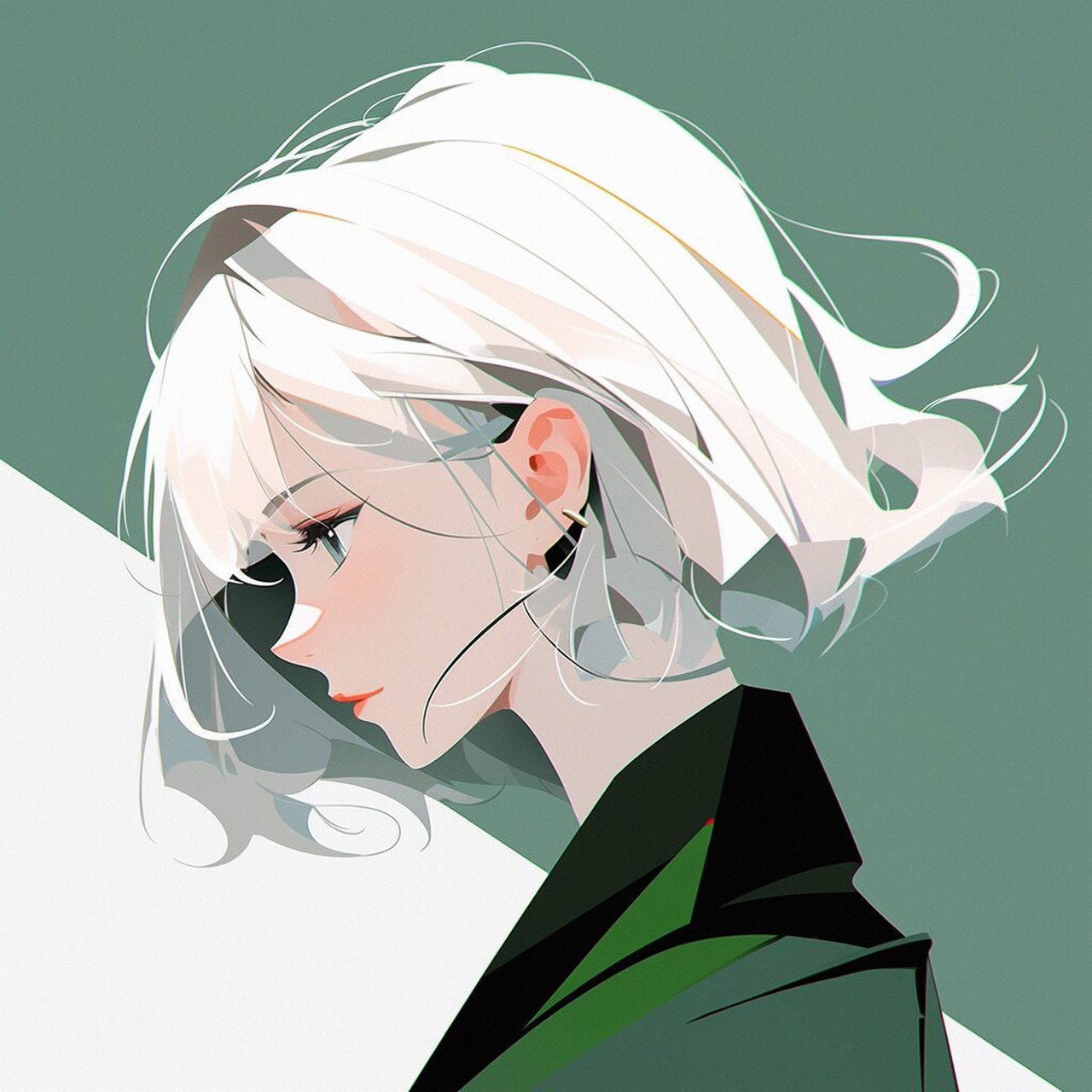 极简侧脸女头72159808 继续尝试复现了一下绿色主题的极简