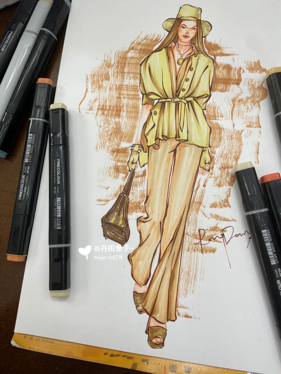 服装手绘|浅画一下沙漠女孩02 #手绘服装效果图# #时尚插画# #服装