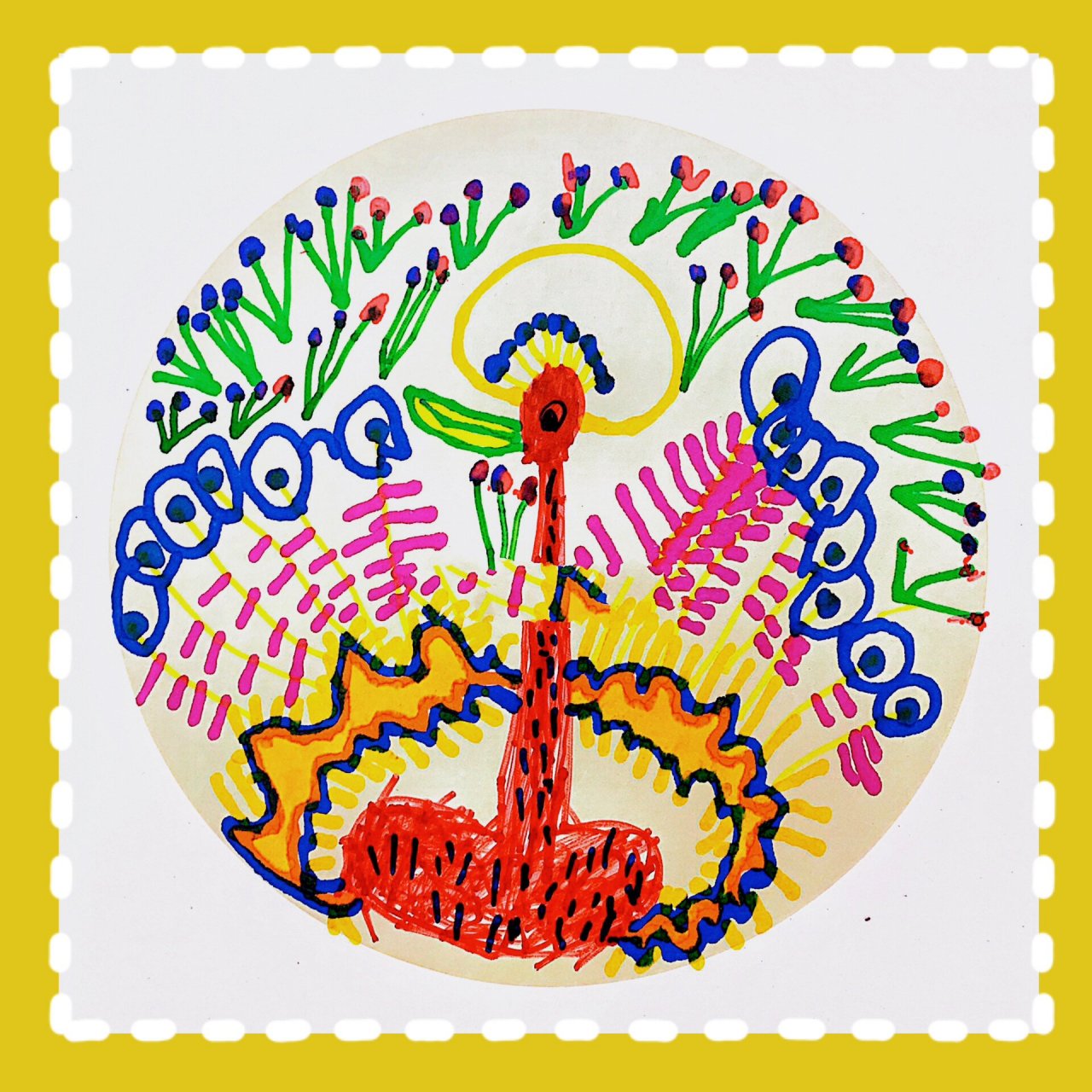 《谁的94尾巴》3-4岁小班儿童绘画作品.