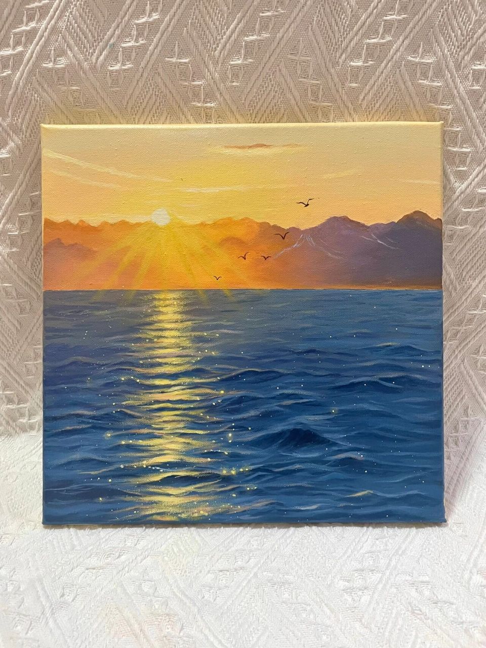 丙烯画大海|赴一场山海之约(含过程图) 大海收藏了每一个黄昏92