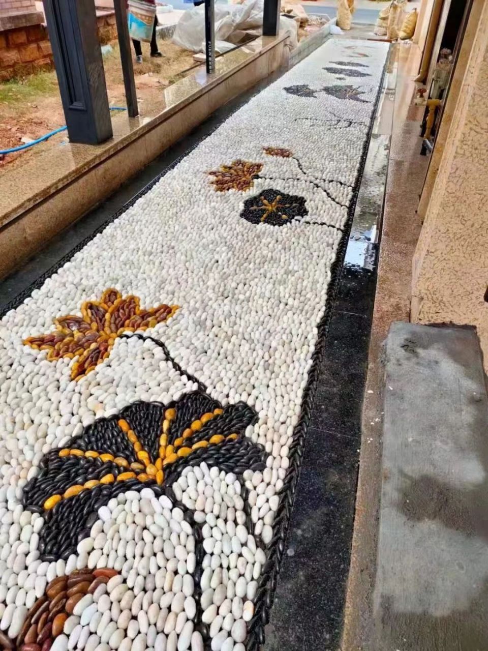 创意鹅卵石图案庭院景观公园造景 鹅卵石,铺路,各种创意图案.