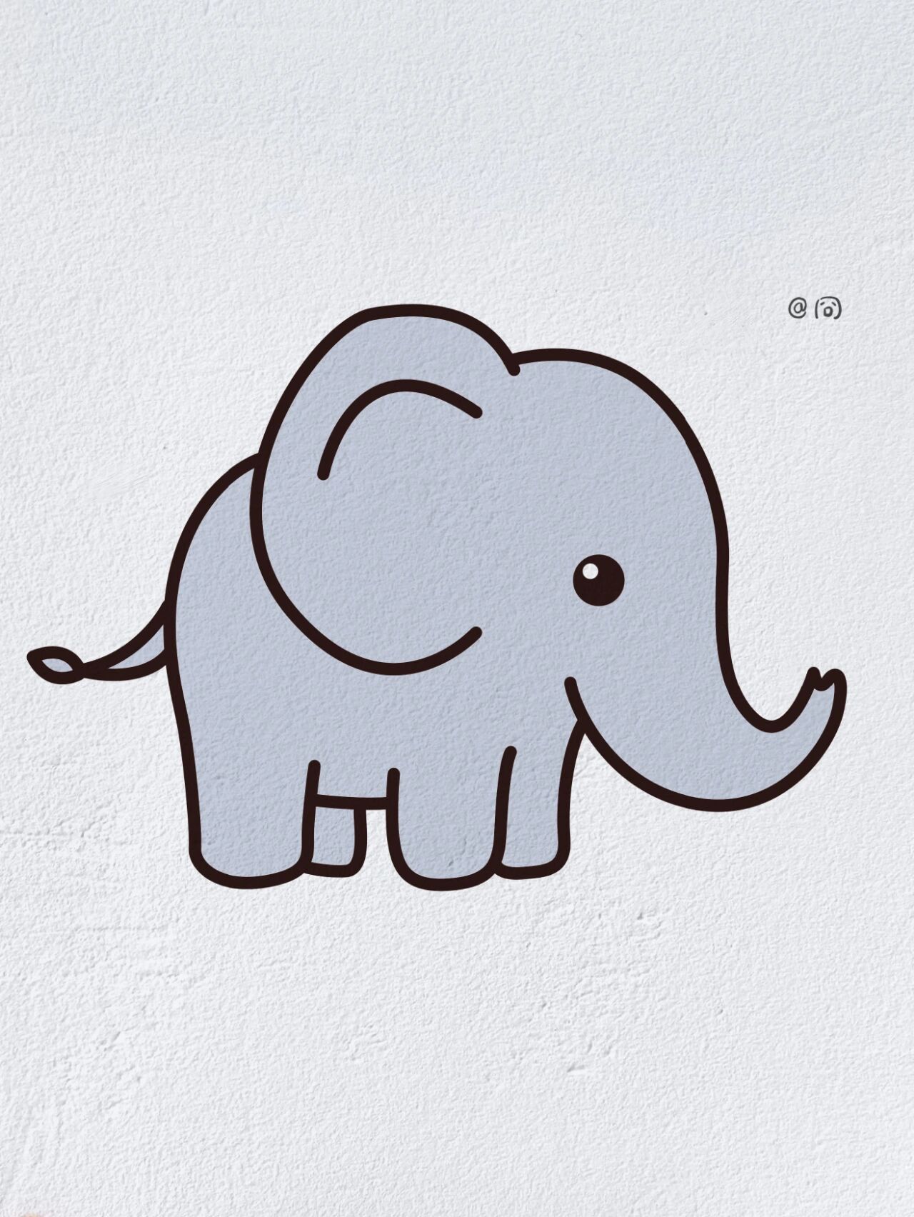 动物简笔画之可爱的大象