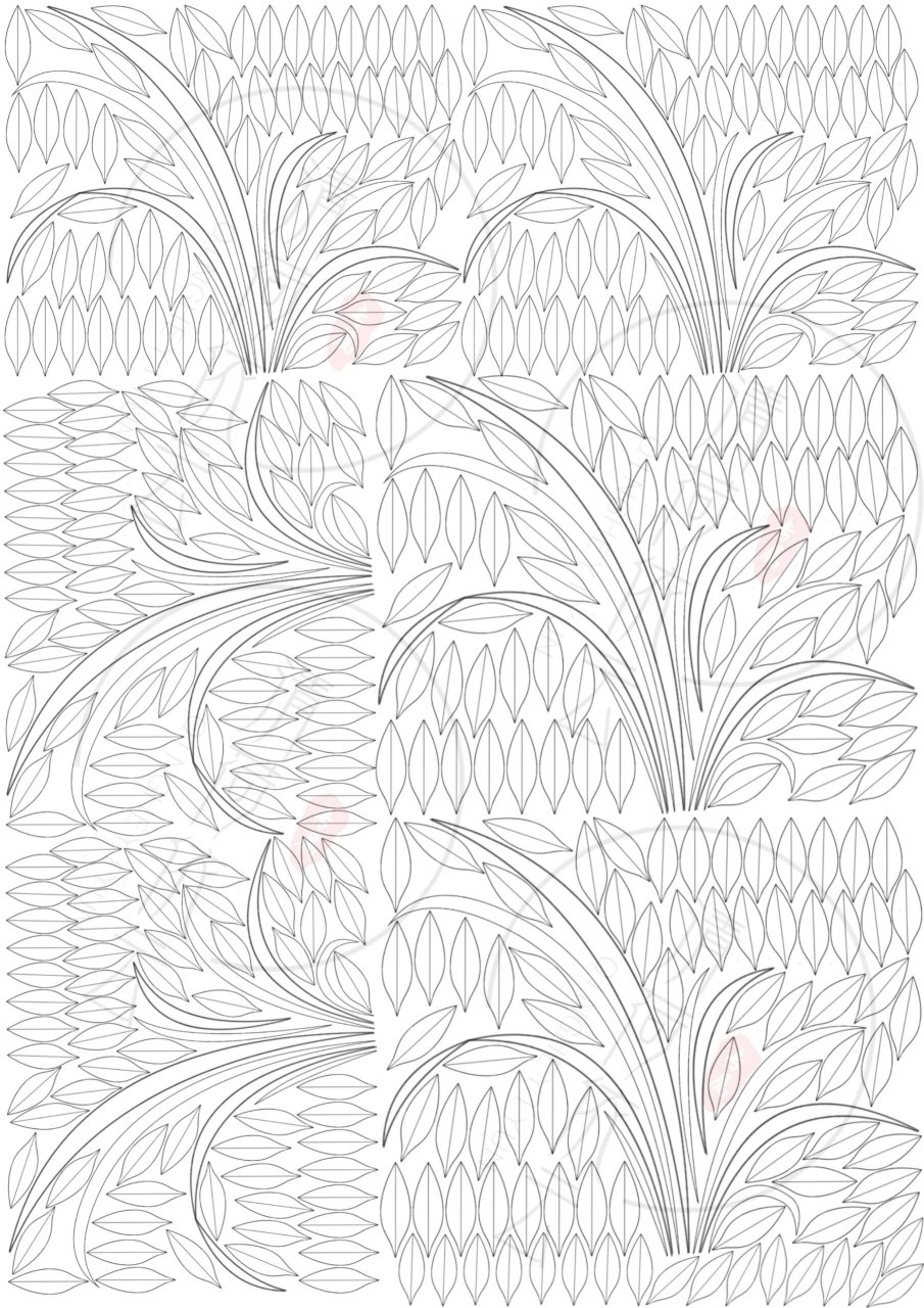 缠花图纸-兰花(39/100) 兰花叶子和花瓣 排了两种 一种是叶子加花瓣