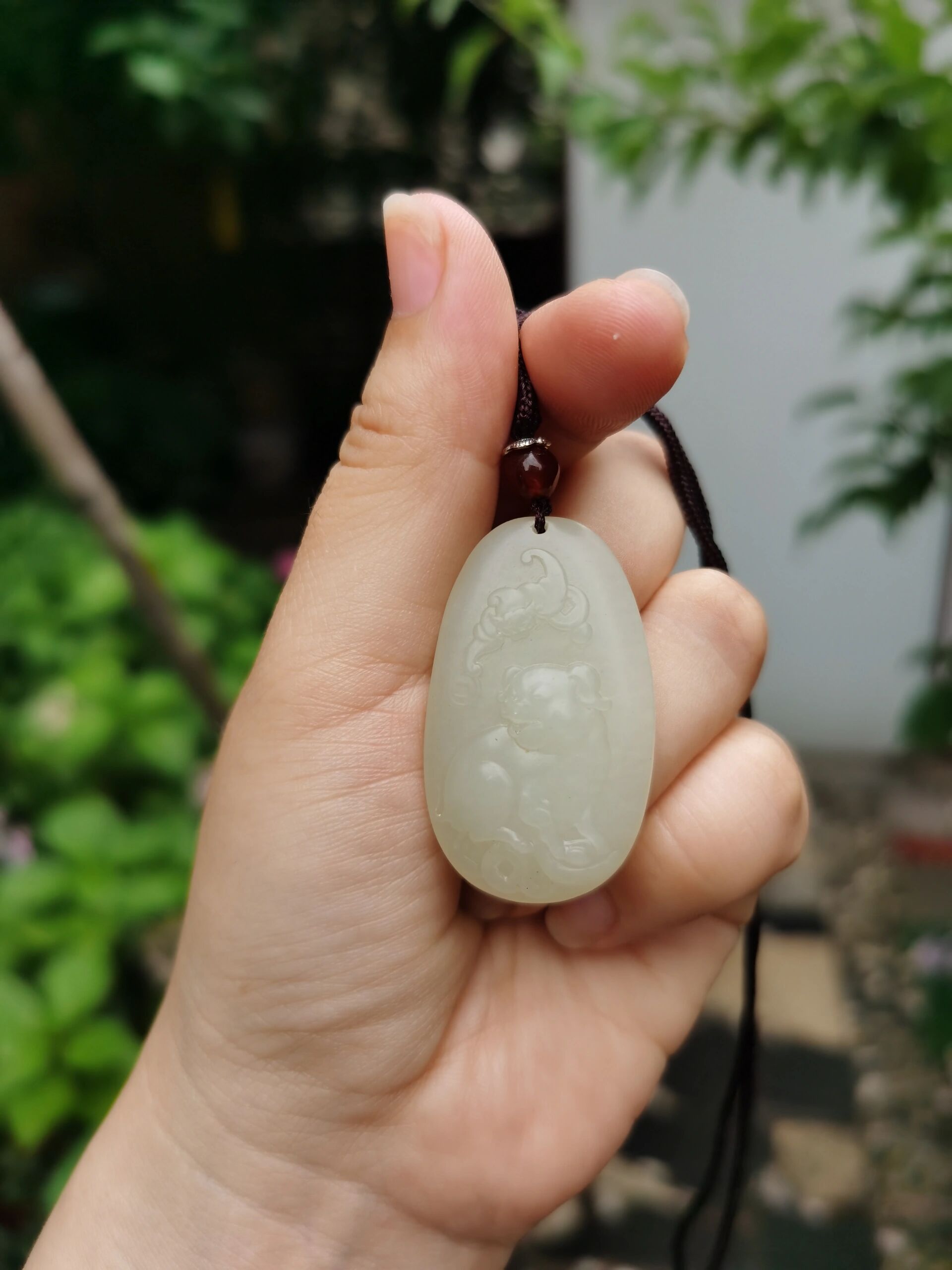 白玉生肖猪吊坠