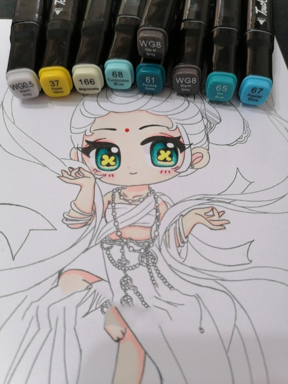 遇见敦煌飞天马克画个简笔手绘画教程的日常 出自:敦煌飞天仙女～山楂