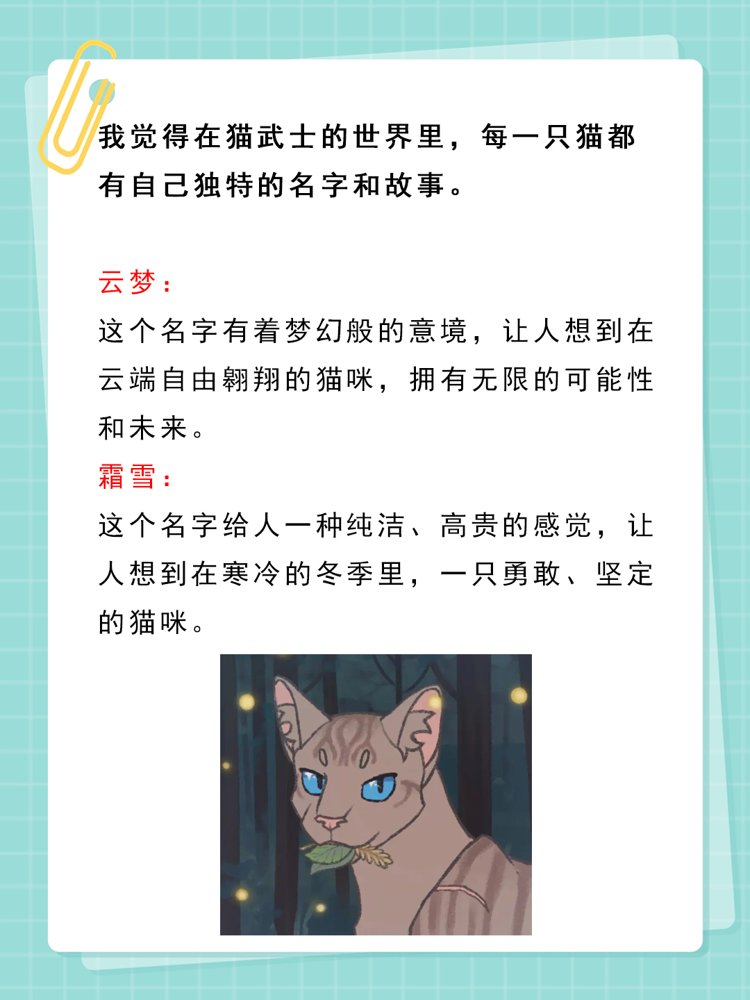 猫武士所有族长的名字图片