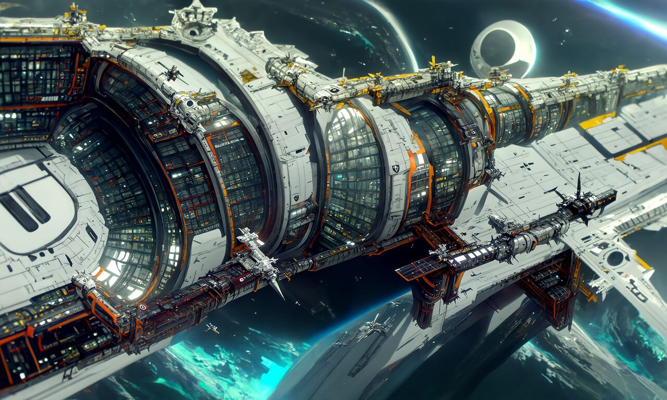 ai绘画系列 -- 《空间站第二波》 礼貌拿图,🈲️商用,谢谢 	  