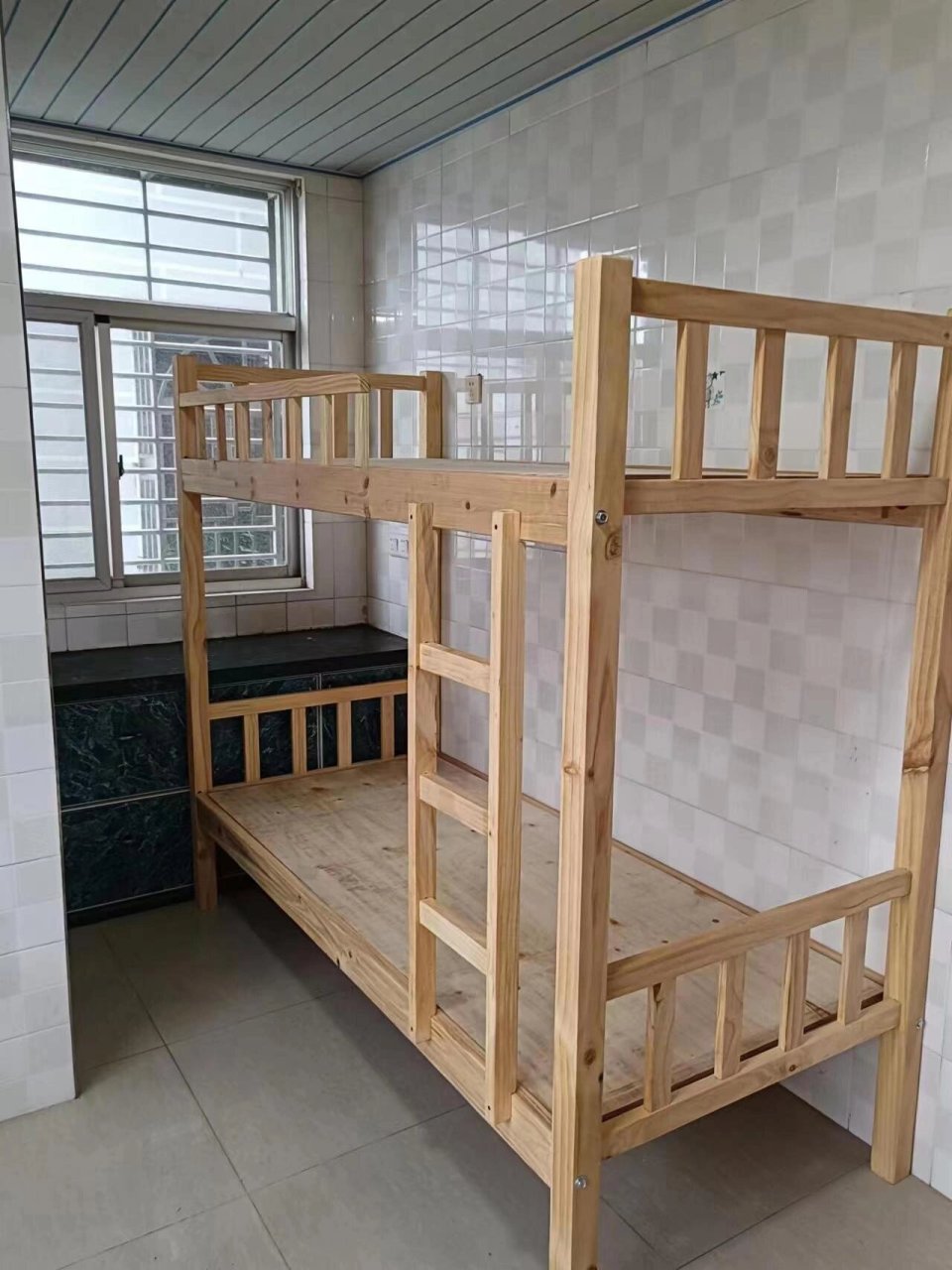 高低床上下铺双层床实木床员工宿舍床木床 上下铺员工宿舍床双层床