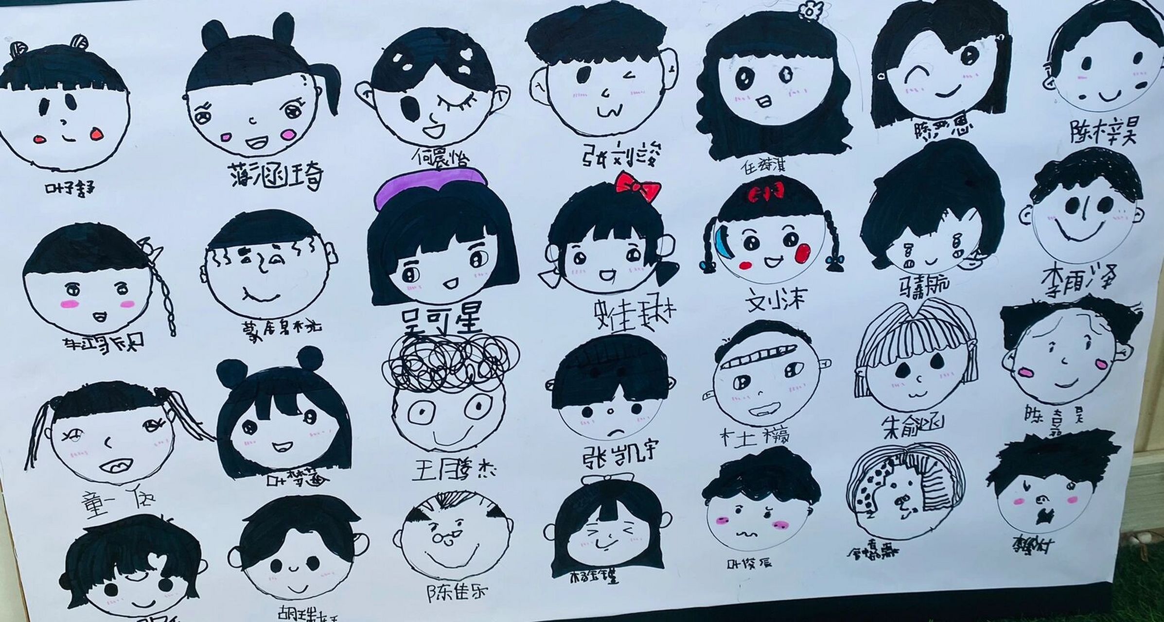 幼儿园毕业签名墙,自画像