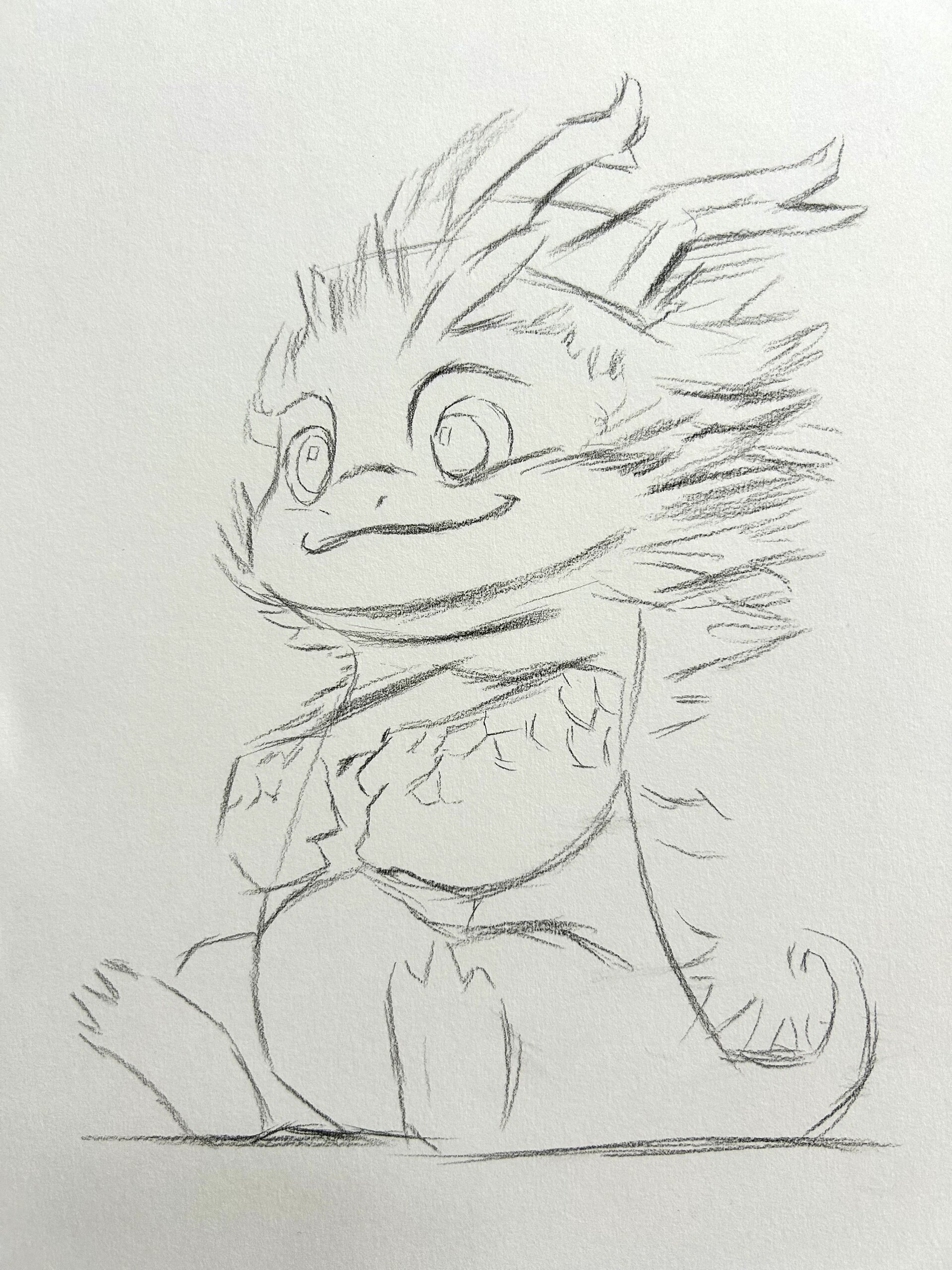 可爱龙宝宝 素描萌龙绘画步骤