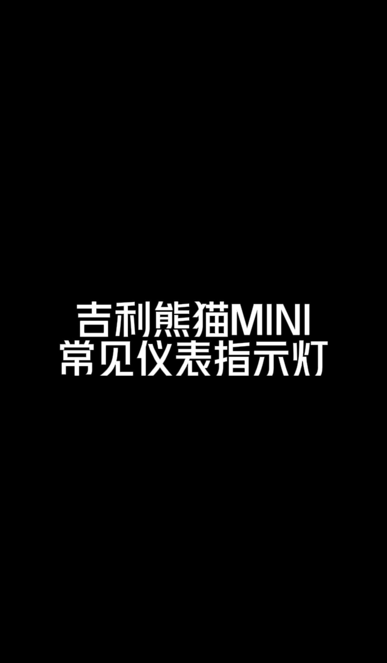 熊猫mini常见仪表指示灯