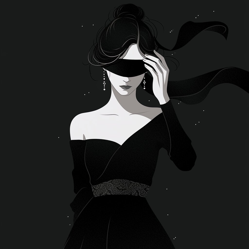 极简头像 | 黑色系蒙眼 | 优雅神秘女生头像