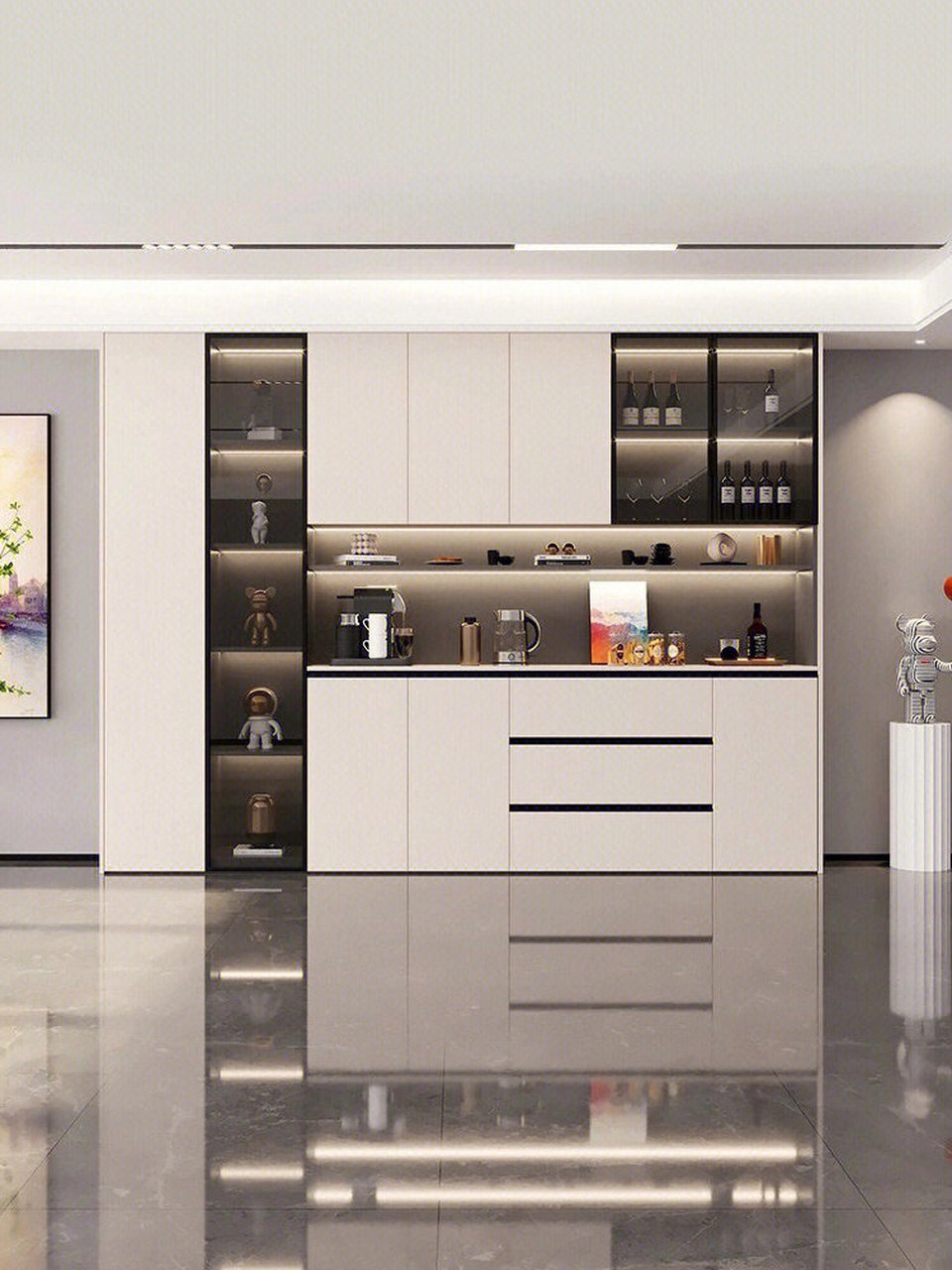 高颜值极简餐边柜7815你们要的尺寸图来啦~ 今天