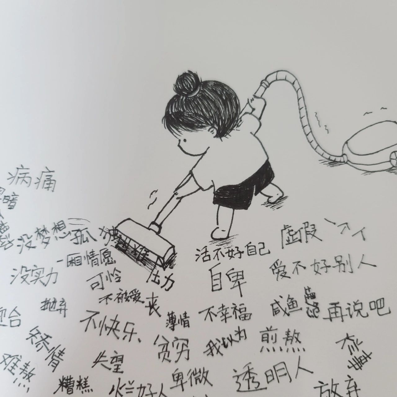 让我们扫除一切烦恼,重新开始～ 简笔画每日打卡～零基础学画画,临摹