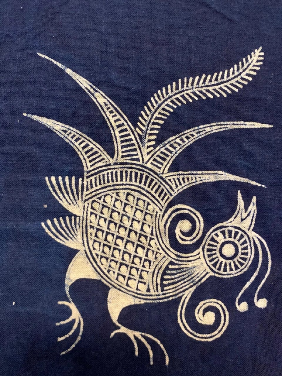 贵州苗族蜡染图案/锦鸡篇 传统蜡染锦鸡纹样