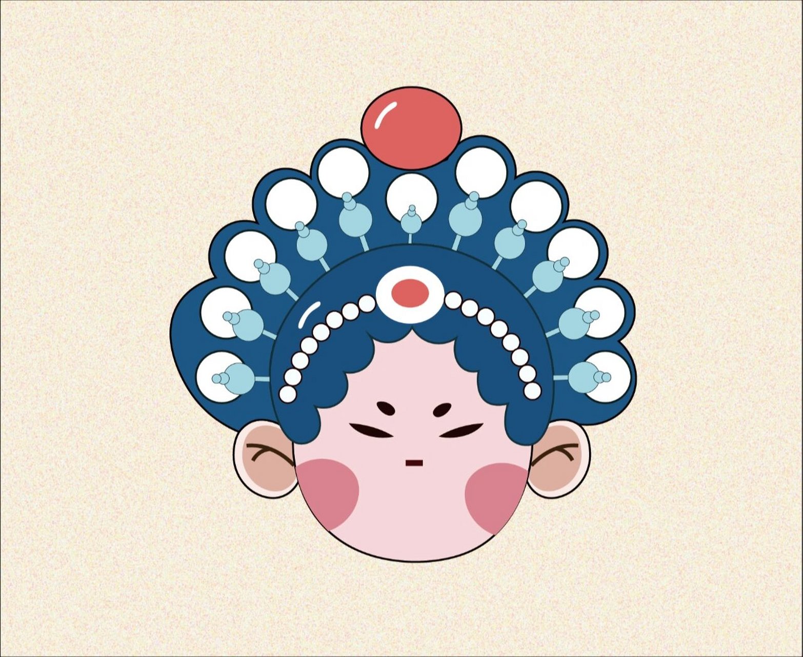 ai绘画#京剧头像  ai钢笔工具绘画,简单,易上手 07不可商用