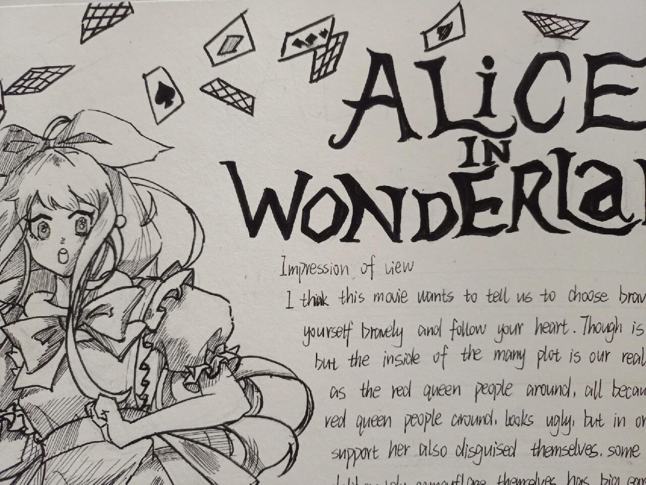 爱丽丝梦游仙境手抄报