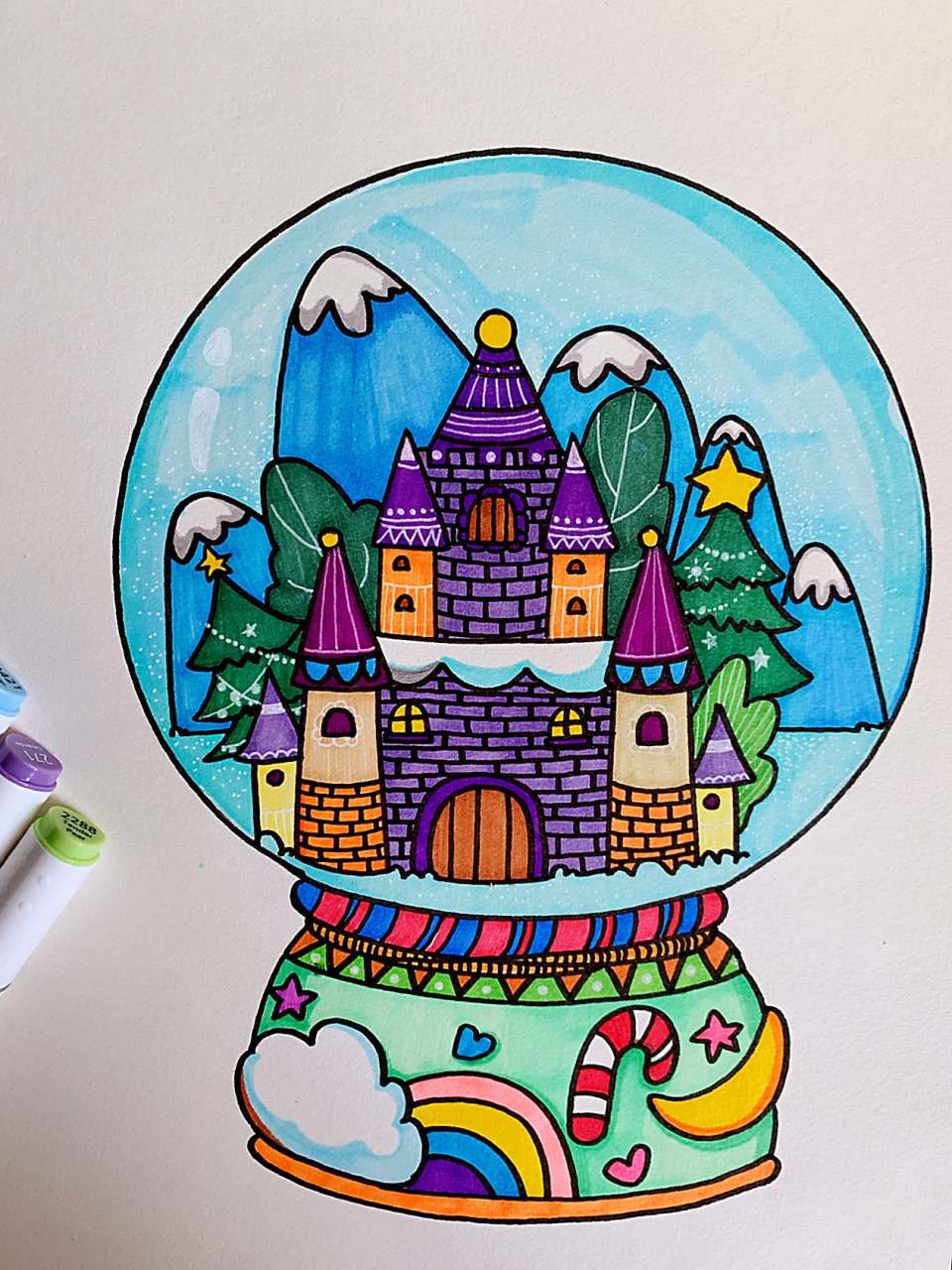 儿童绘画 基础教程 水晶球   城堡  浪漫    神秘   可爱