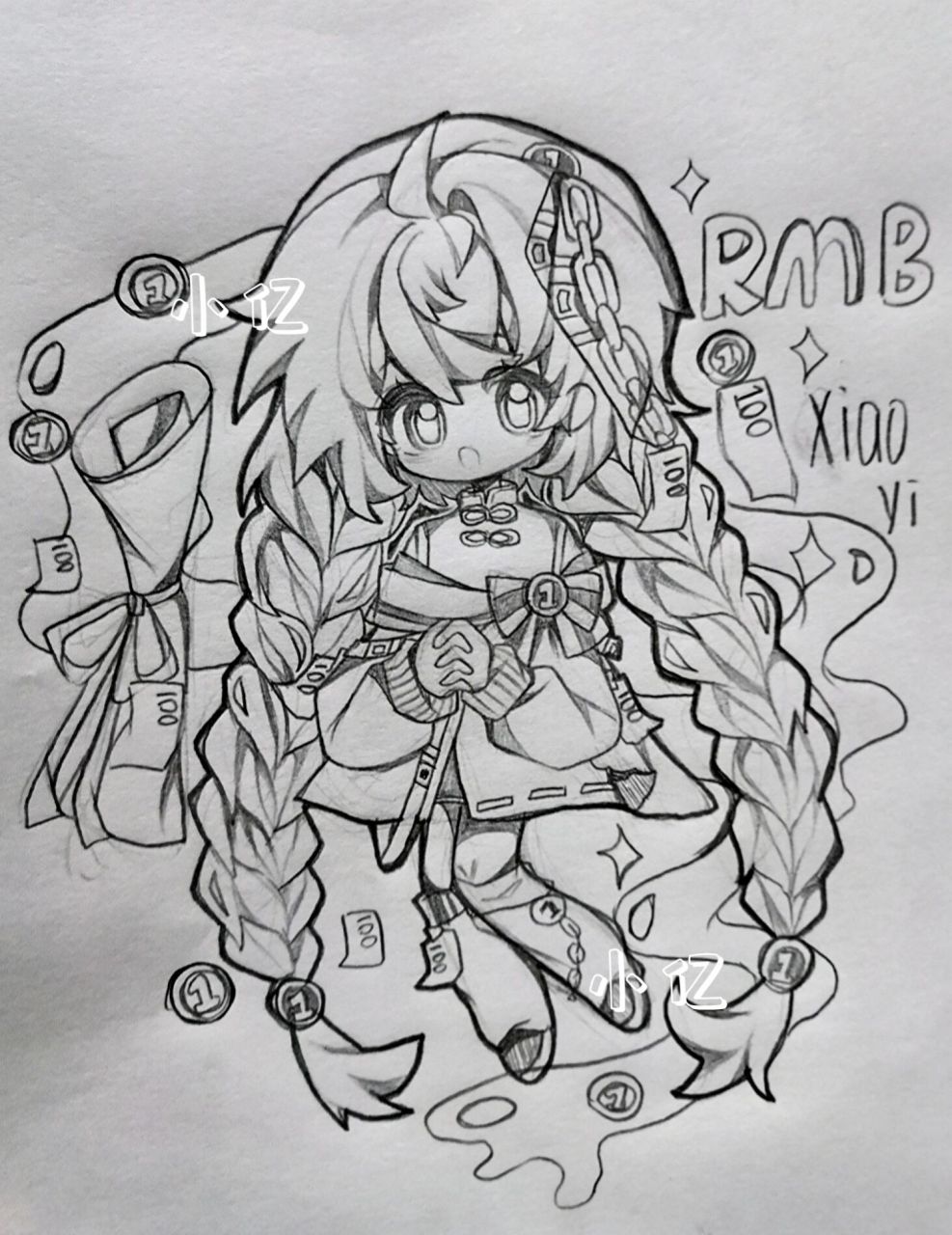 心态崩崩的啦 可以说是几乎拿不到手机只能画自设,互绘和无偿还有一张