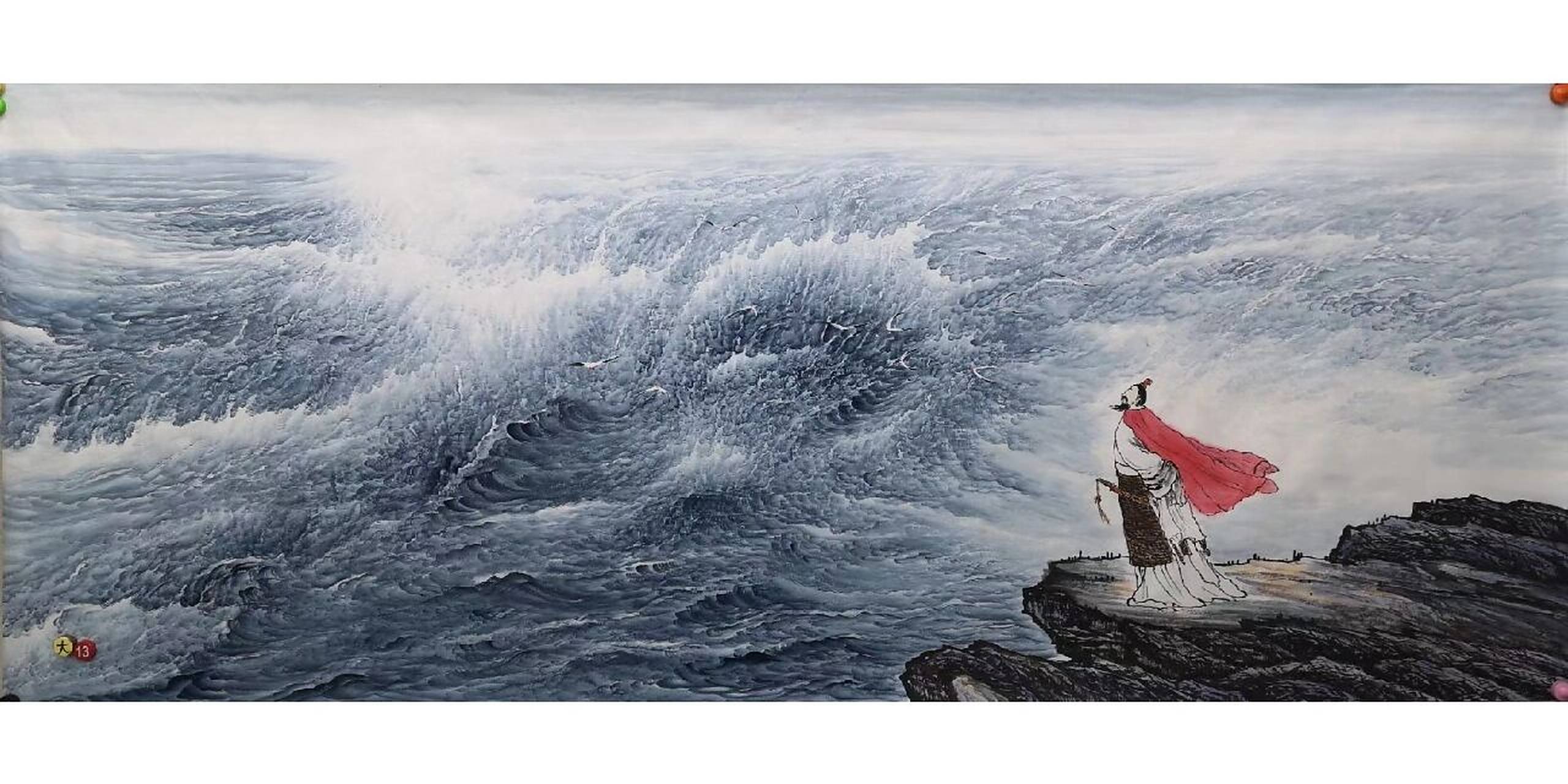 国画观61沧6960海小61尺66八6960 小八尺观沧海