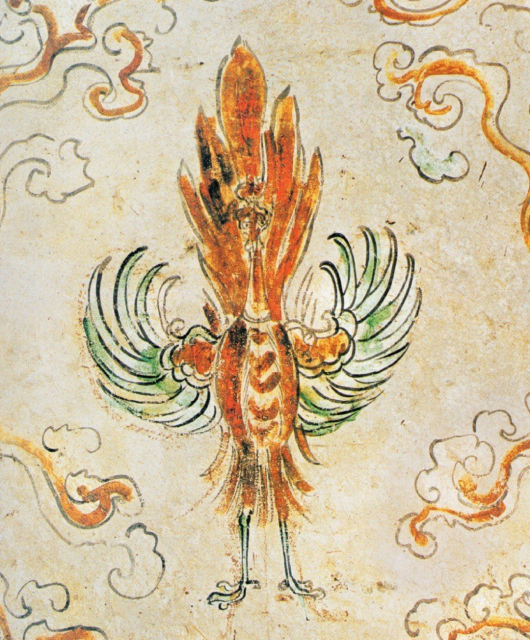 唐壁画里的朱雀