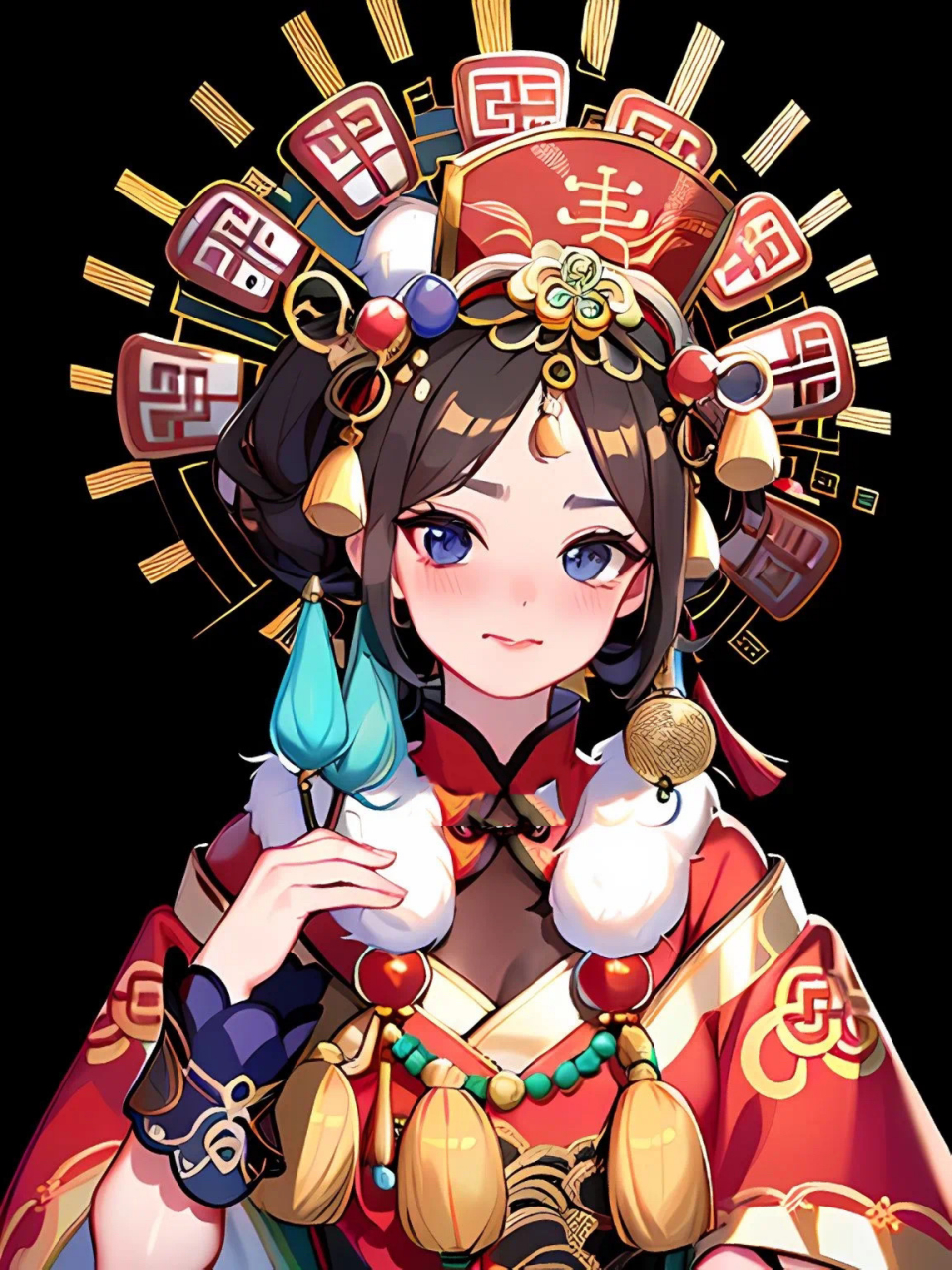 绘画素材 | 动漫少女-民族风