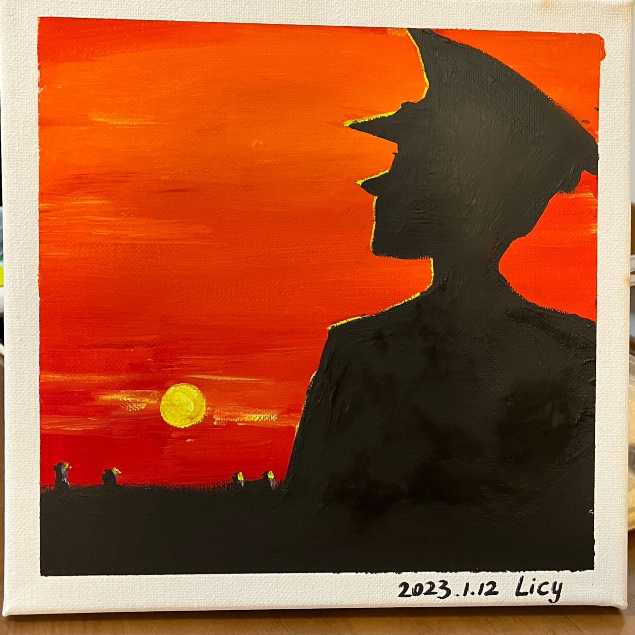 军人丙烯画|9899 不知道军恋送给男朋友什么礼物的话,那就画一幅