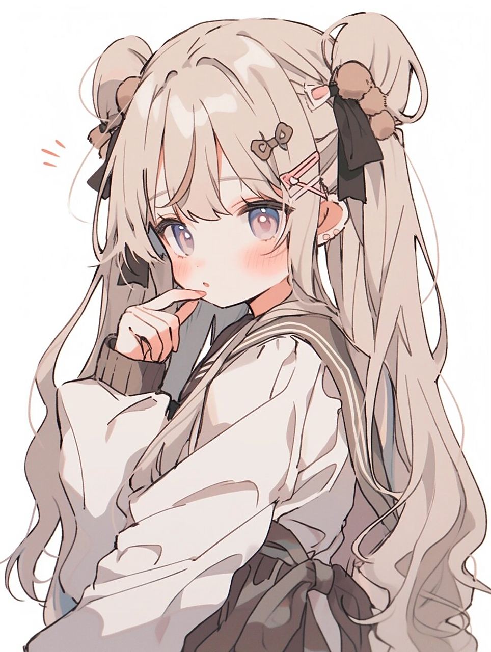 【首发】动漫单人女头集|双丸子头 midjourney绘制 ps改良 搬运请标明