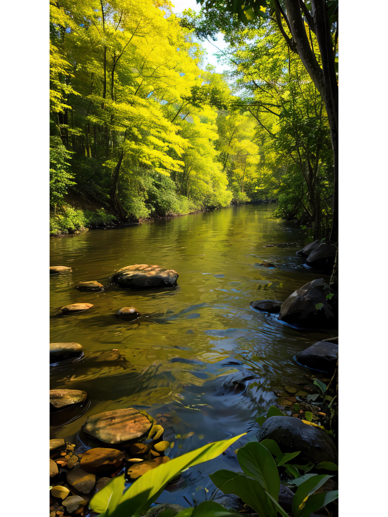 治愈系风景壁纸—林中小溪水潺潺,免费送图