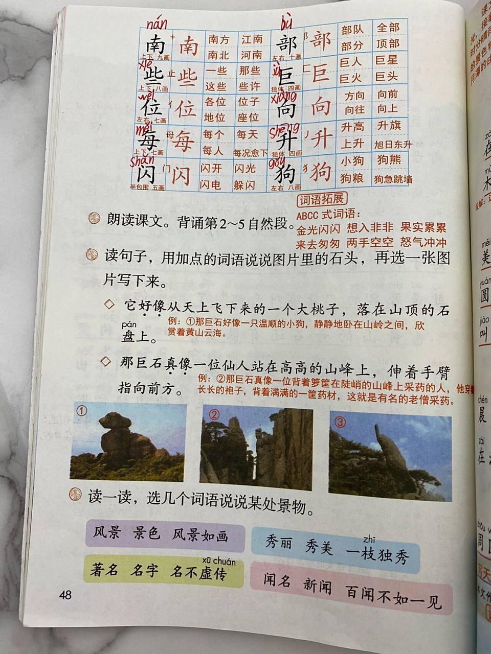 二年级语文上册 第四单元(9)黄山奇石