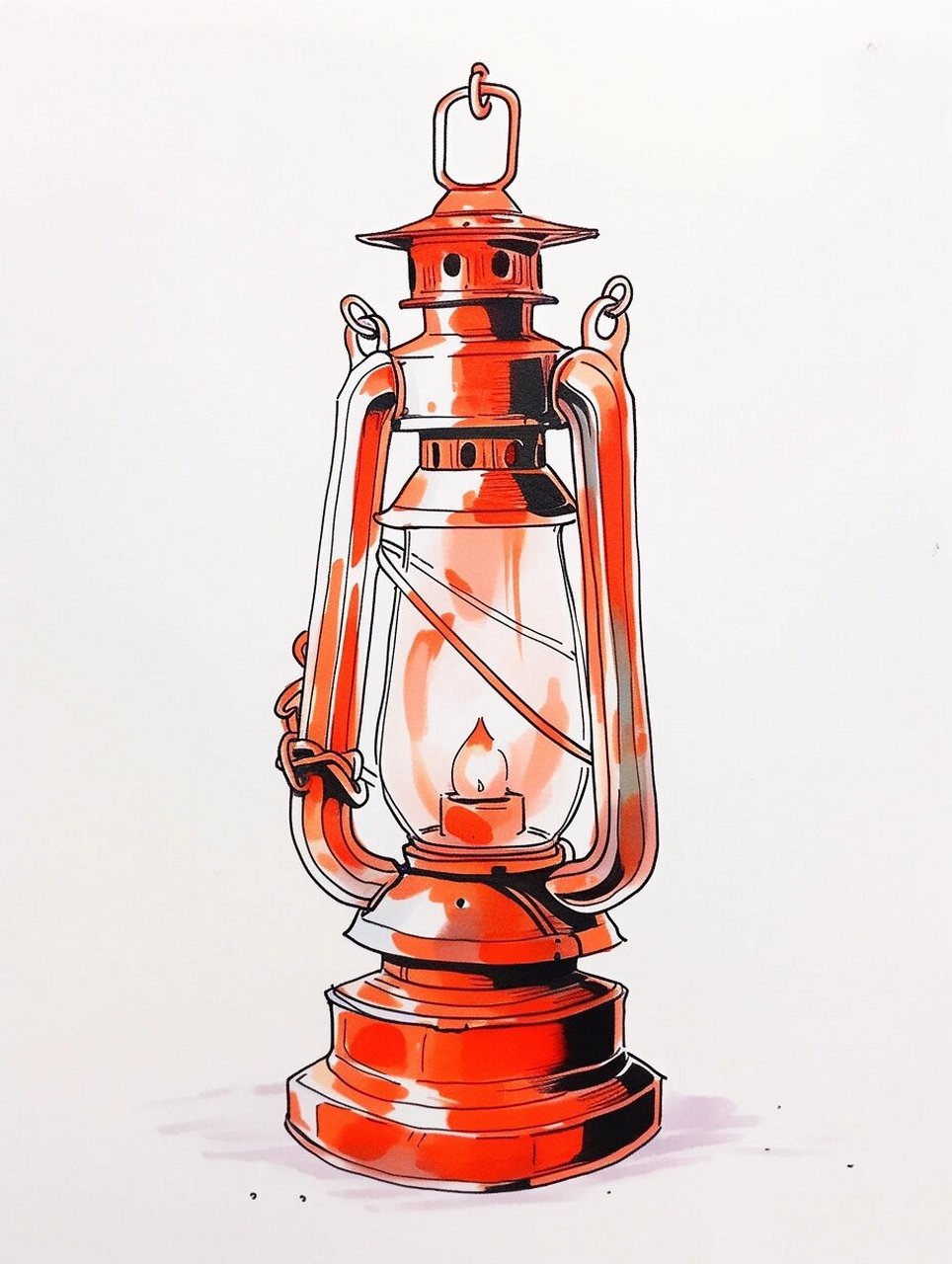 灯|煤油灯|手绘素材