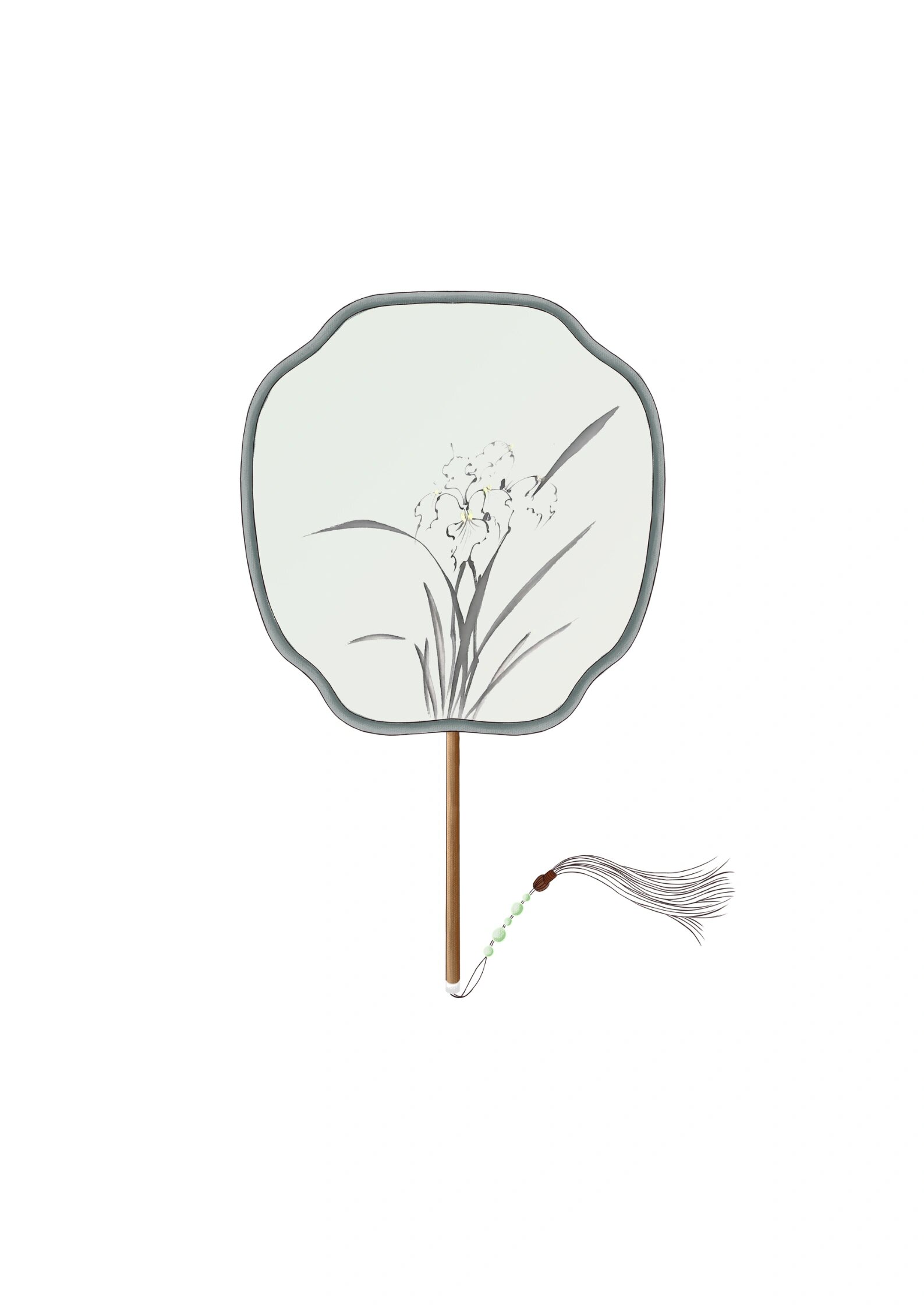 古风山水花鸟扇子团扇中国风团扇png素材 玉兰花团扇团扇插