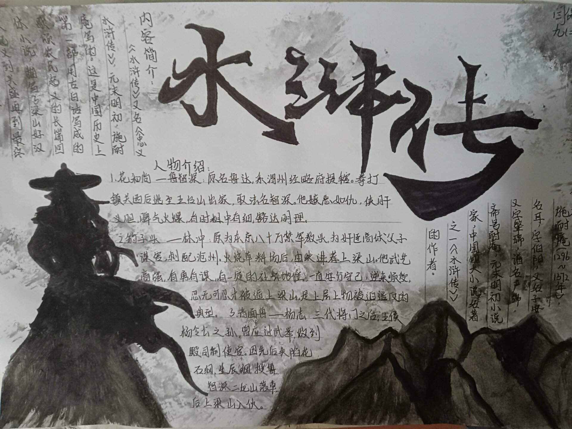 水浒传手抄报