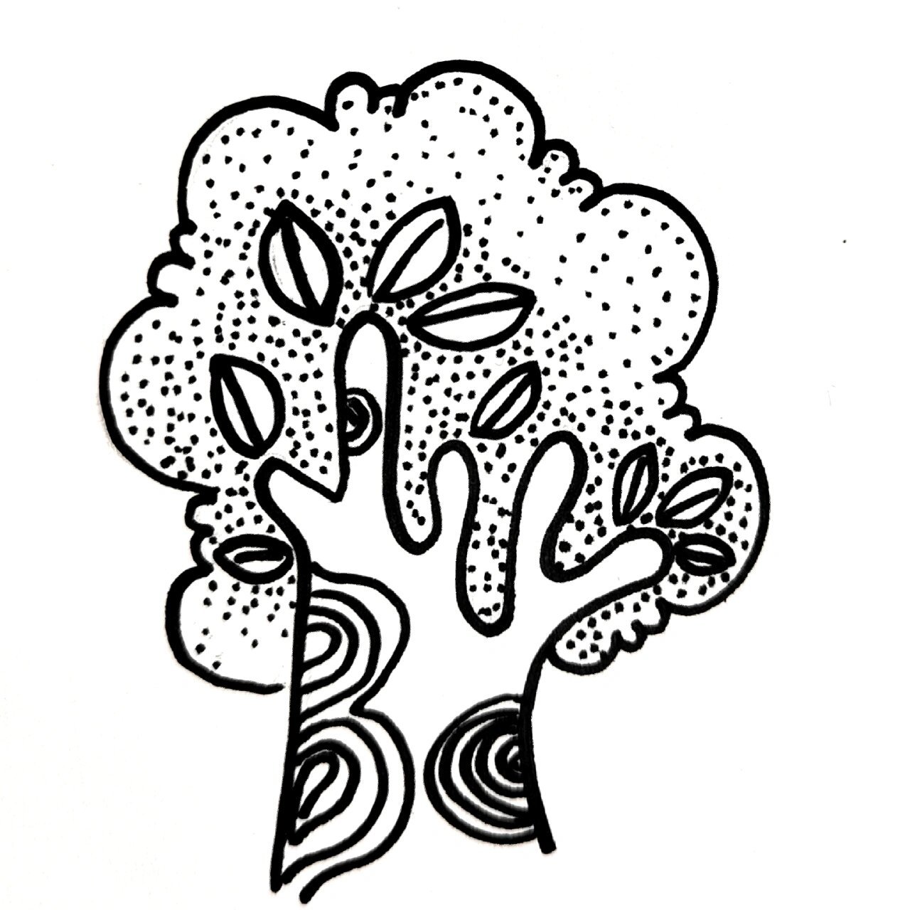 小树简笔画 | 小树黑白装饰画