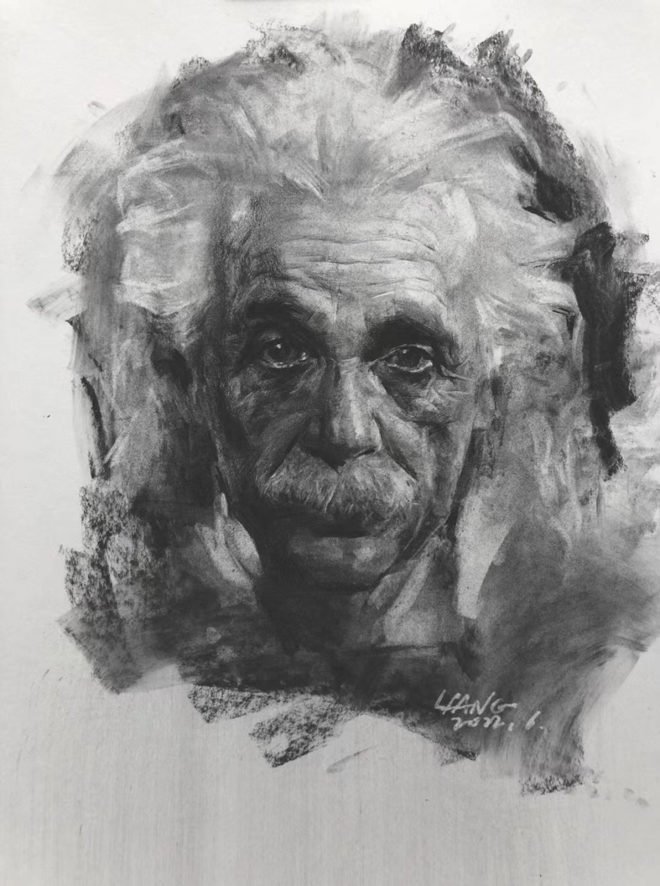 爱因斯坦素描画图片