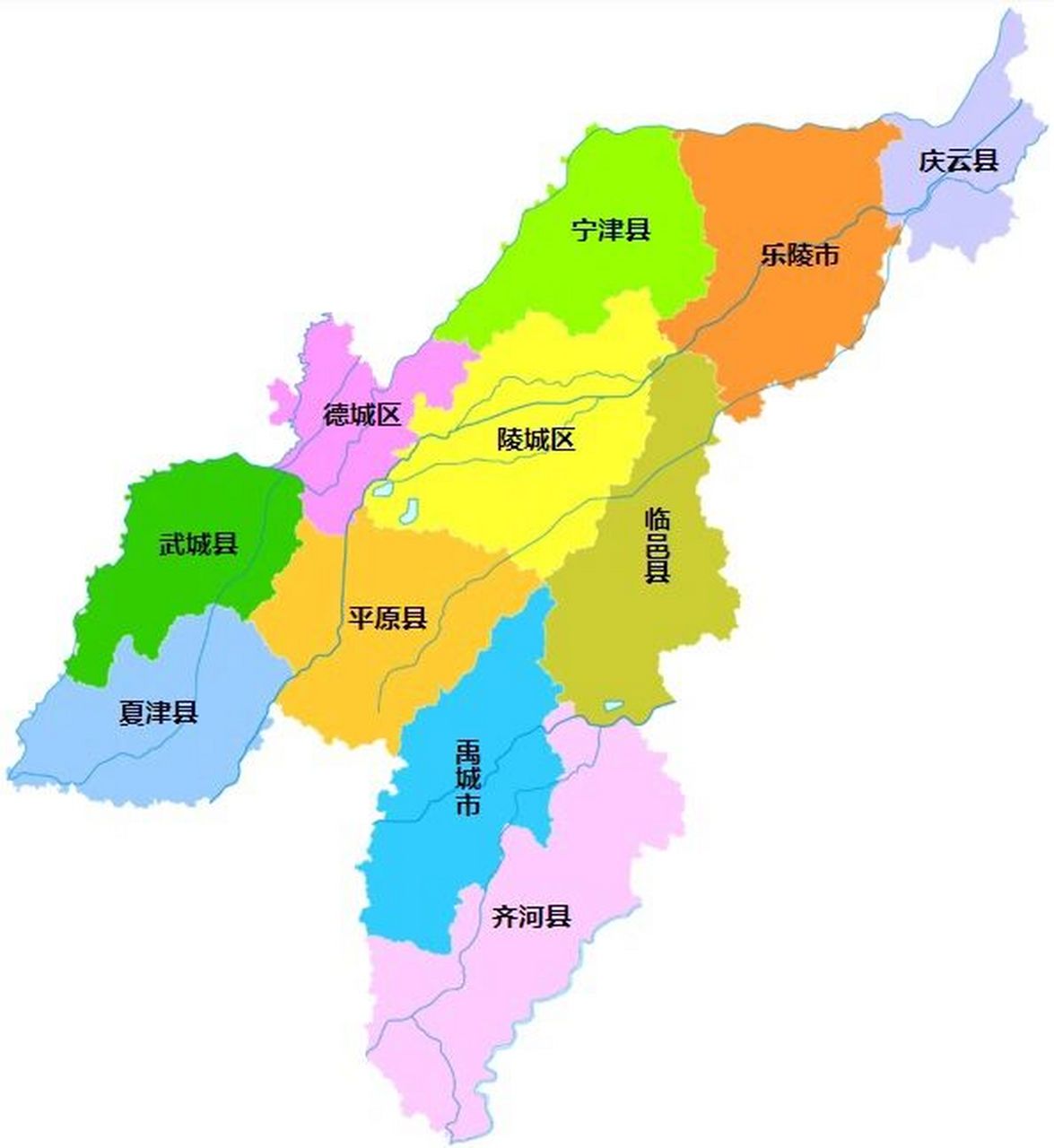 德州行政區劃 德州市,山東省轄地級市,總面積為10356平方公里,常住