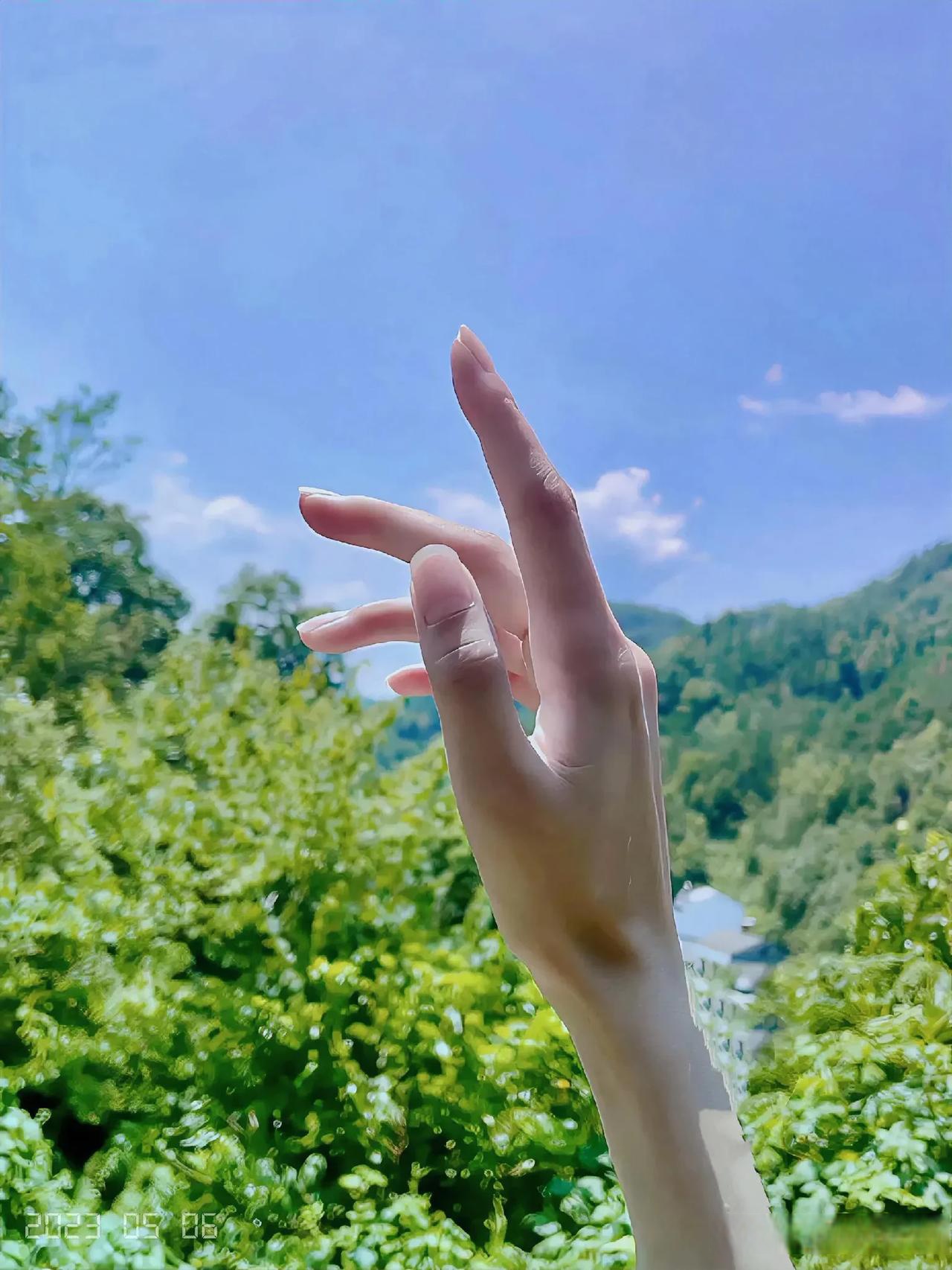 图片唯美指尖阳光女手图片女生手挡阳光的真人照片大全唯美手势图女性