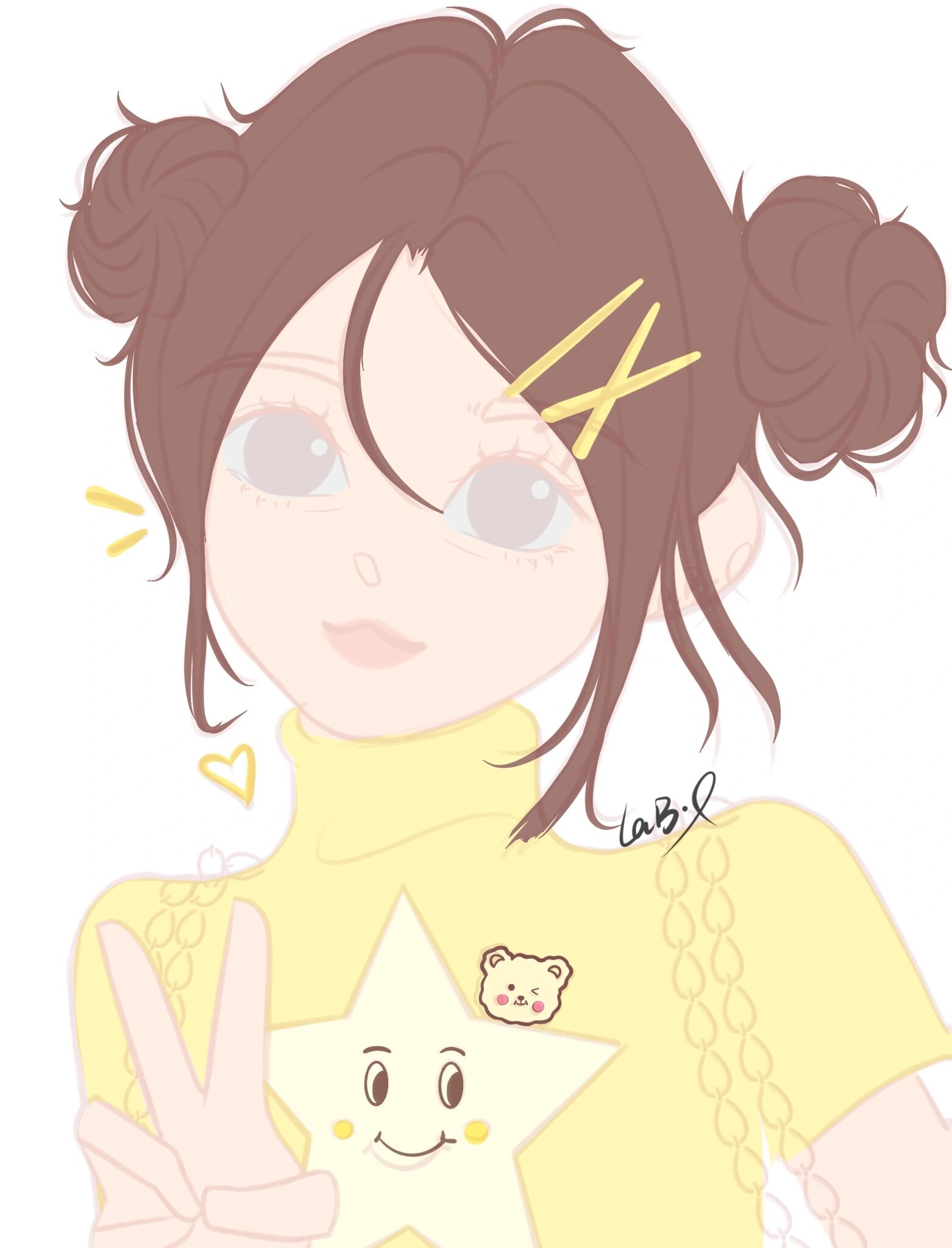 0基础画卡通|双丸子头女孩