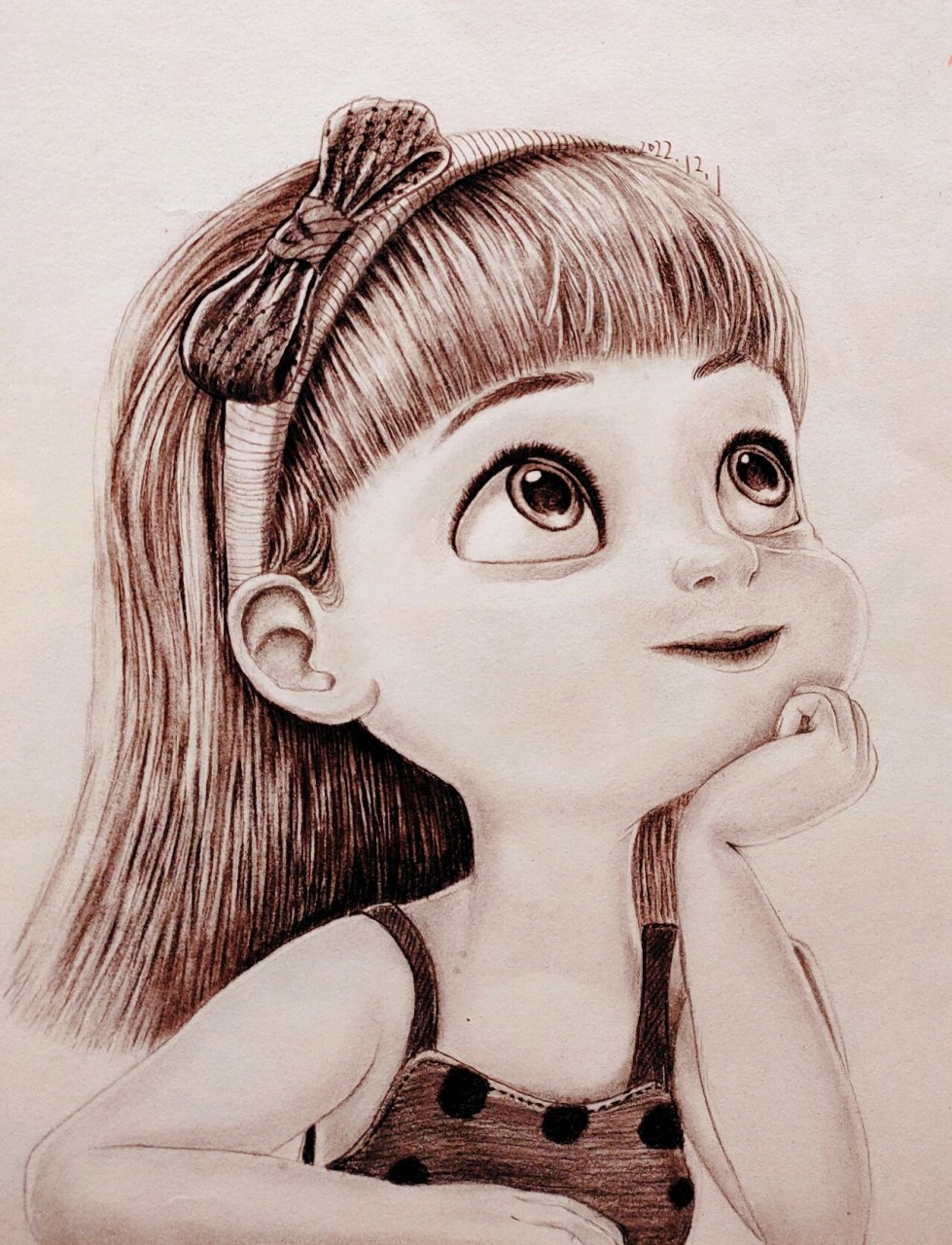 小公主素描头像 #素描# #小公主