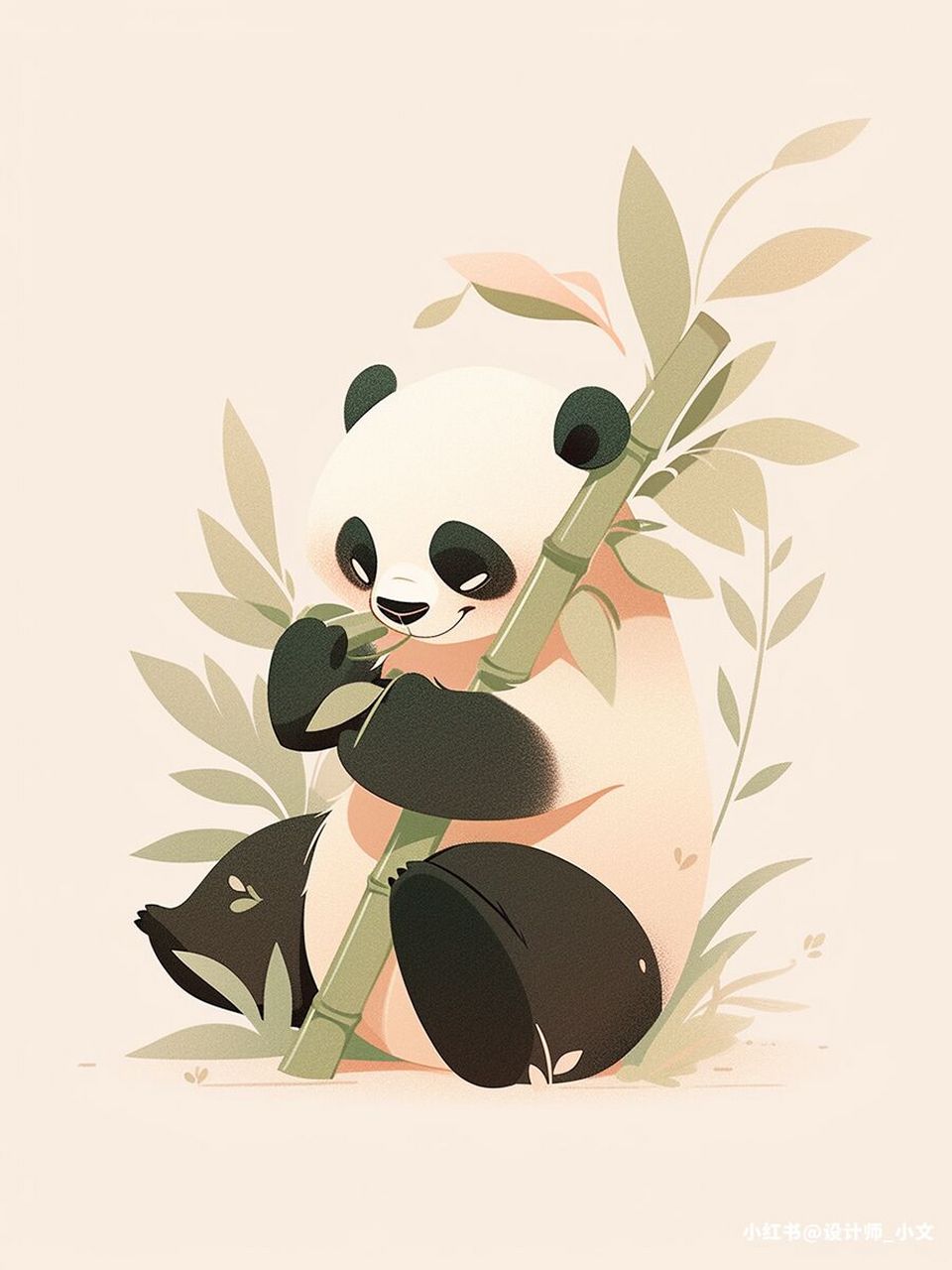 【al创作】极简美学|熊猫插画头像|丫丫04 核心关键词:极简,几何形