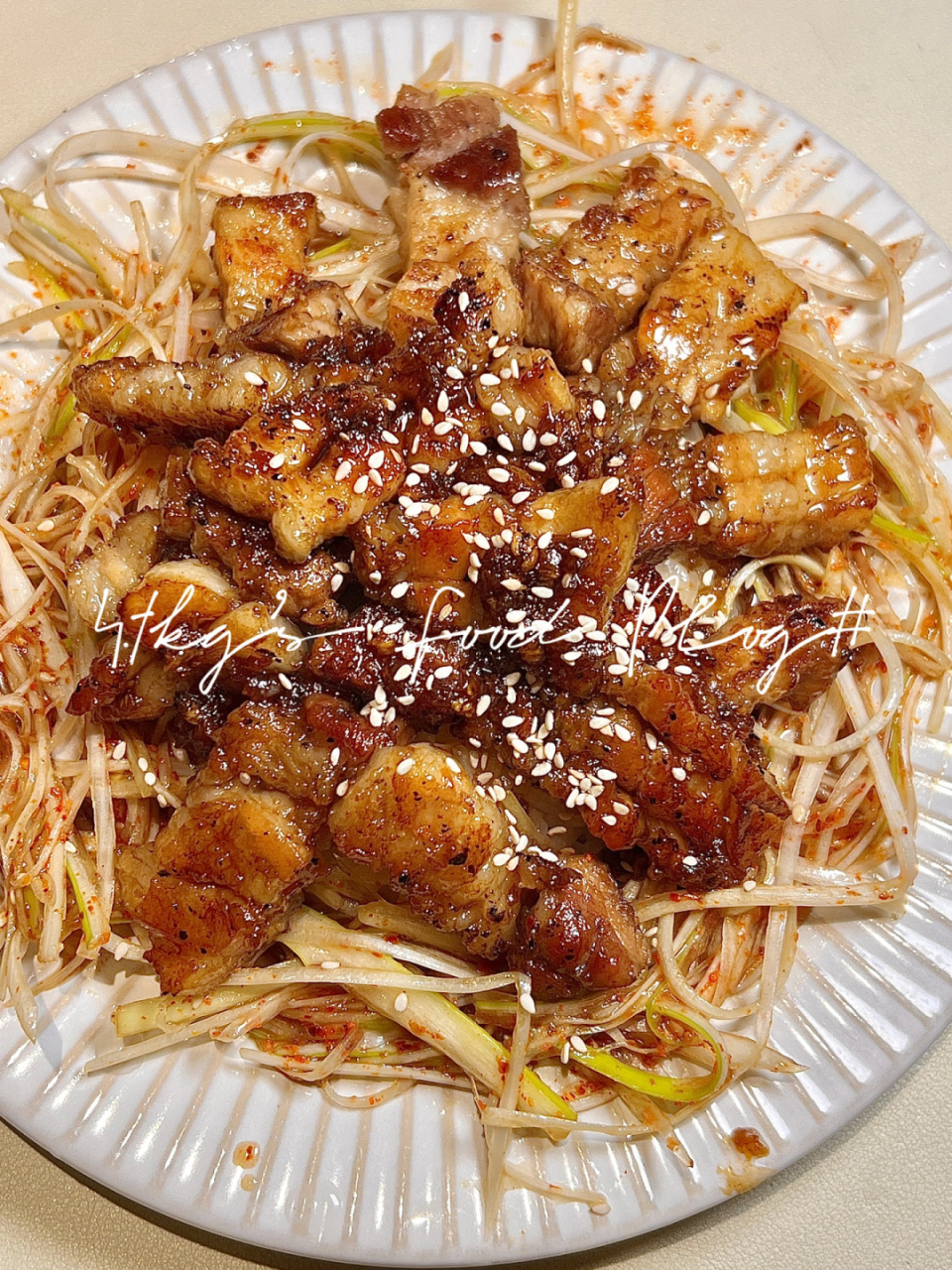 一人食|烤五花肉拌葱丝盖饭98yummy food 跟着在韩博主学做的超级