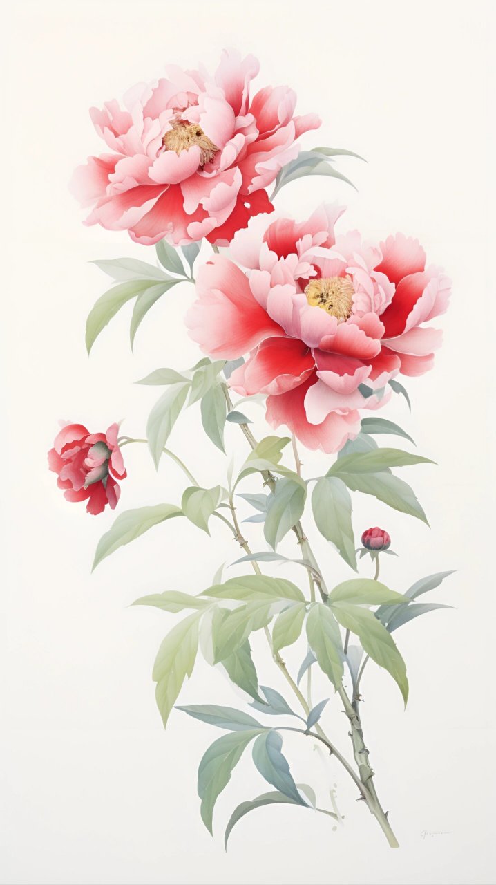 绘画素材1000组第62组一一牡丹花