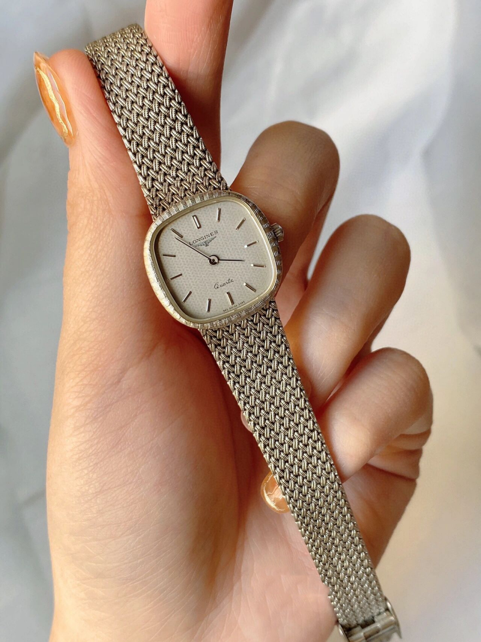 中古表白月光 | longines浪琴银麦穗石英表 longines浪琴银麦穗编织纹