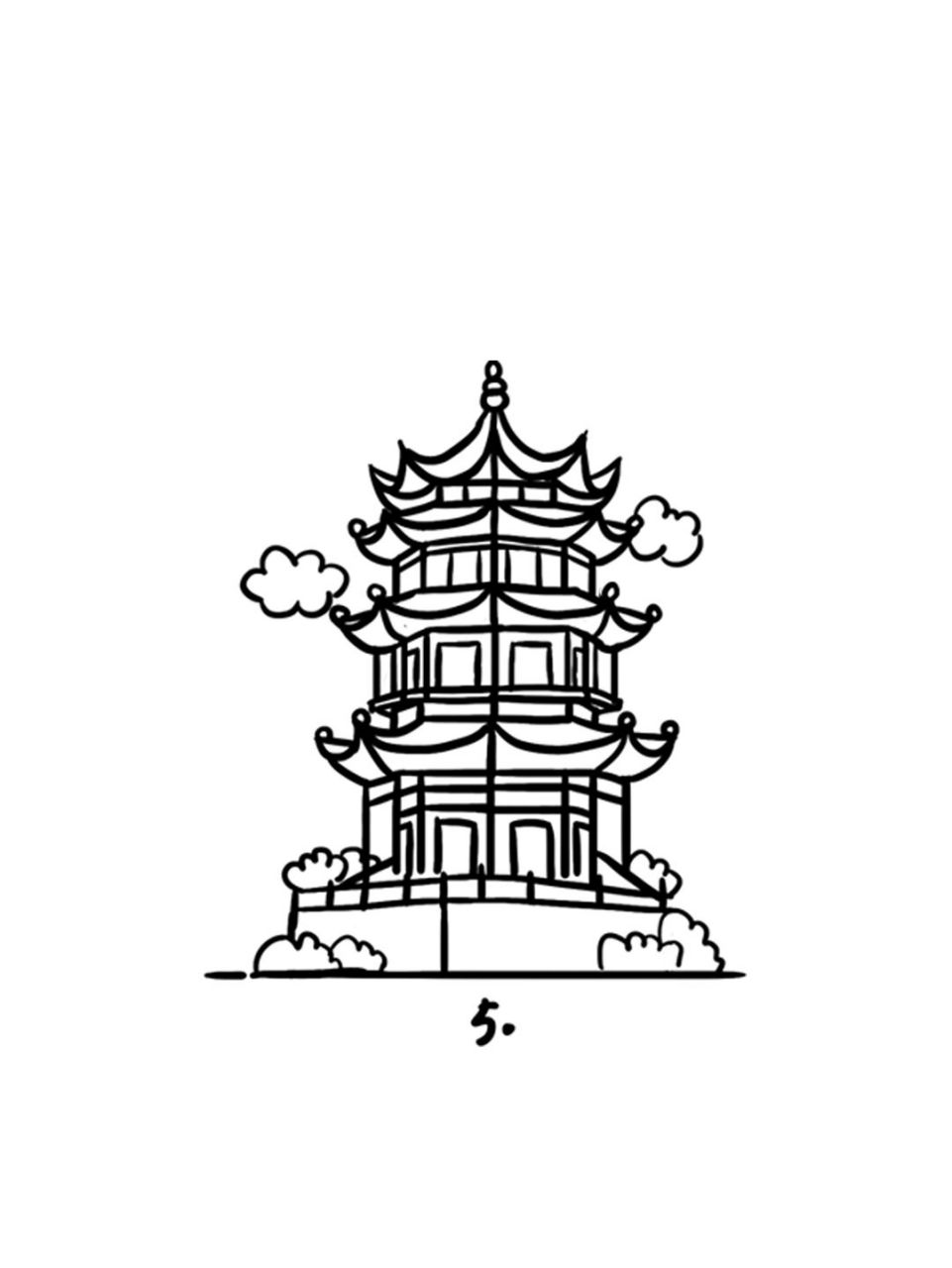 中国文明古迹简笔画图片