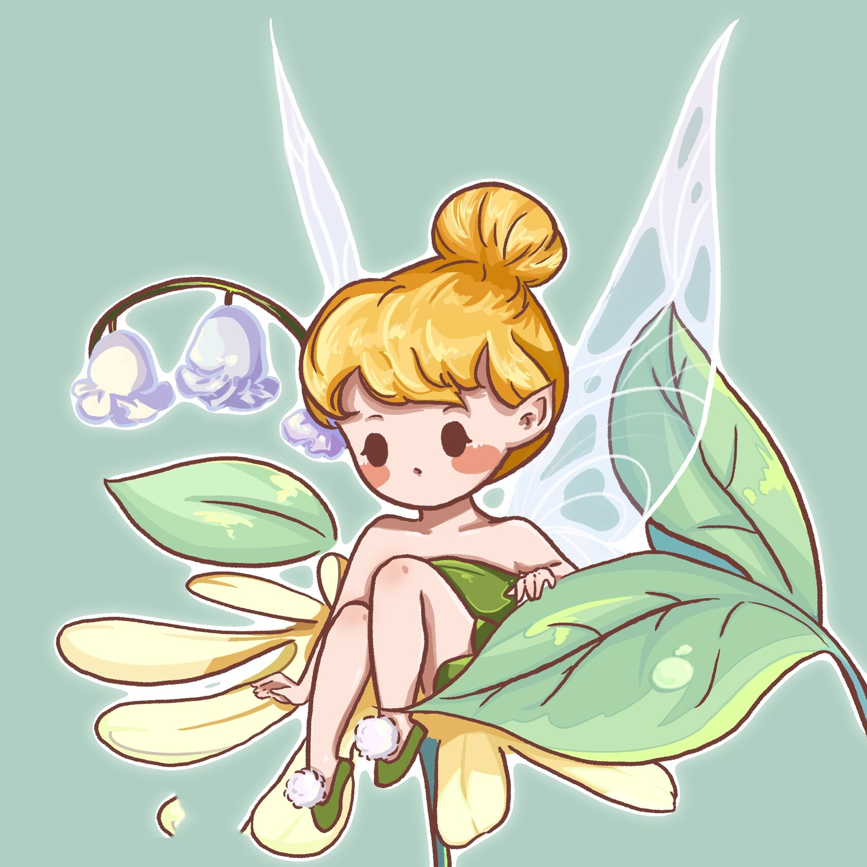 迪士尼奇妙仙子头像-小叮当与彼得潘 一对可爱精灵!