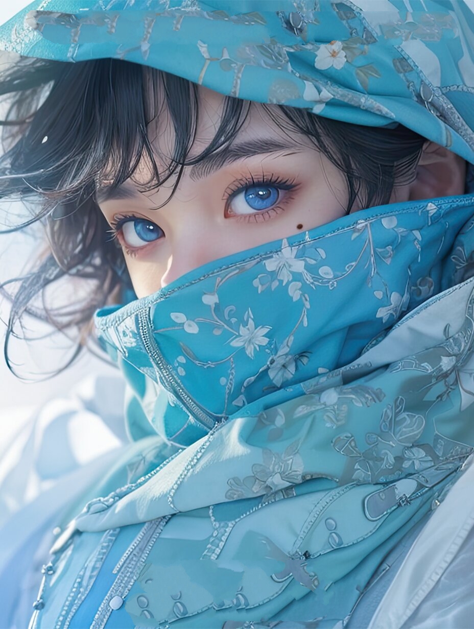 动漫头像壁纸 /蒙面女孩/眼睛是心灵的窗口 第二张是真人版,动漫版转